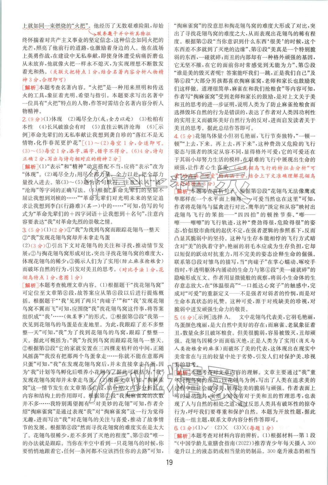 2025年浙江省中考試卷精選語文&nbsp;參考答案第19頁