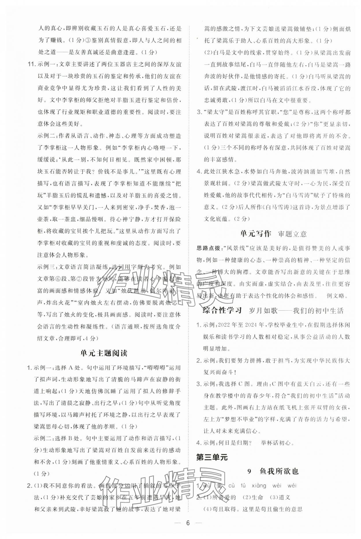 2025年點撥訓(xùn)練九年級語文下冊人教版 第6頁