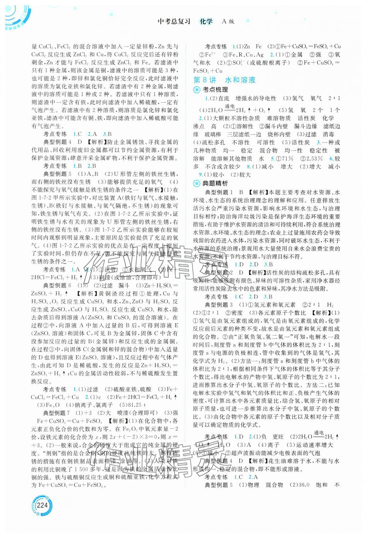 2025年中考先鋒中考總復(fù)習(xí)化學(xué) 參考答案第5頁(yè)