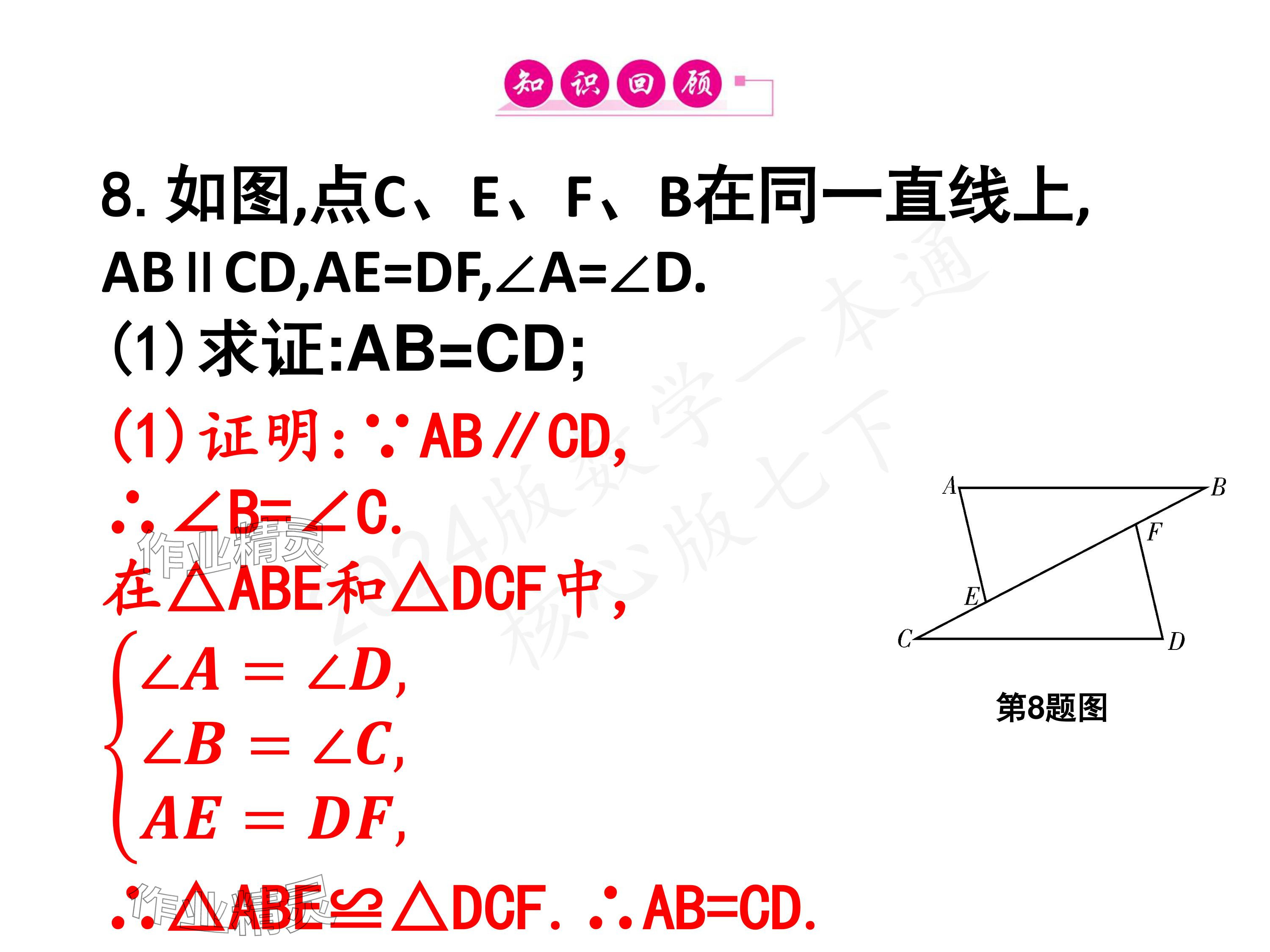 2024年一本通武汉出版社七年级数学下册北师大版 参考答案第25页