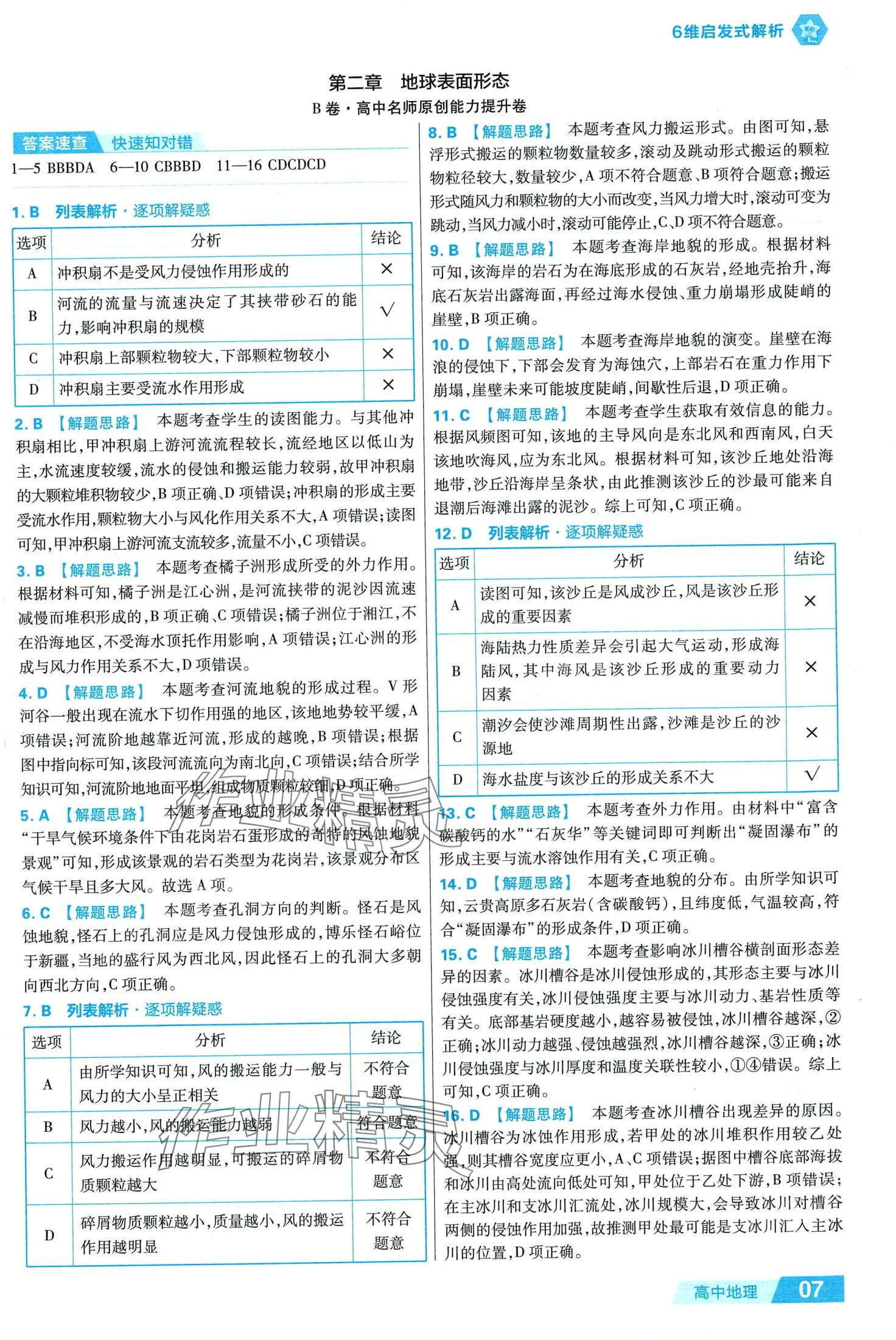 2024年金考卷活頁題選高中地理必修第一冊湘教版 第9頁