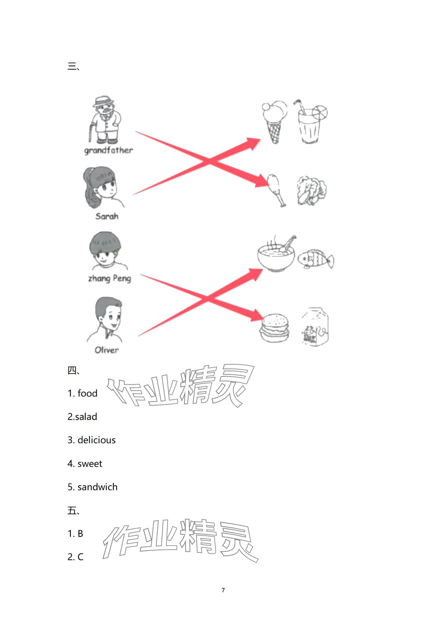 2024年云南省標準教輔同步指導訓練與檢測配套測試卷五年級英語上冊人教版 參考答案第7頁