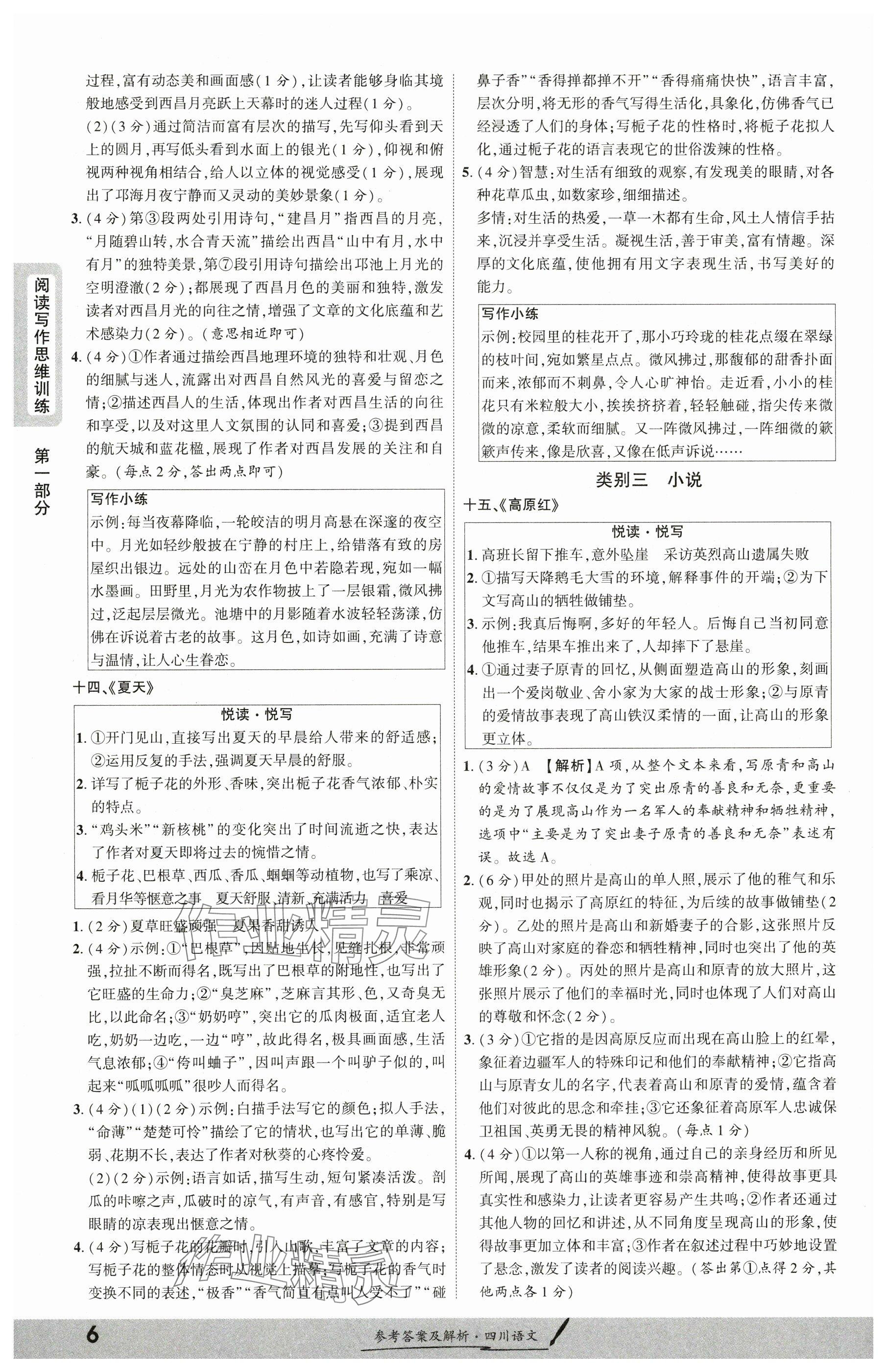 2025年一戰(zhàn)成名新中考語文四川專版&nbsp;參考答案第5頁