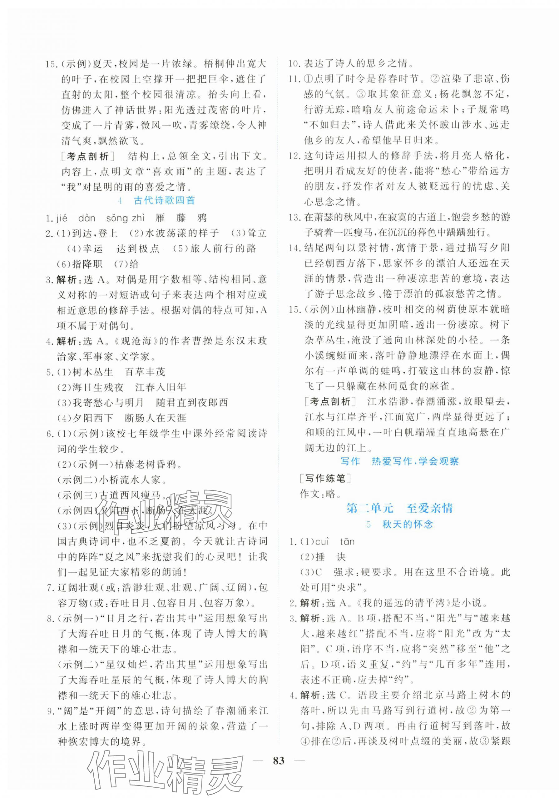 2025年新坐标同步练习七年级语文上册人教版青海专用 第3页