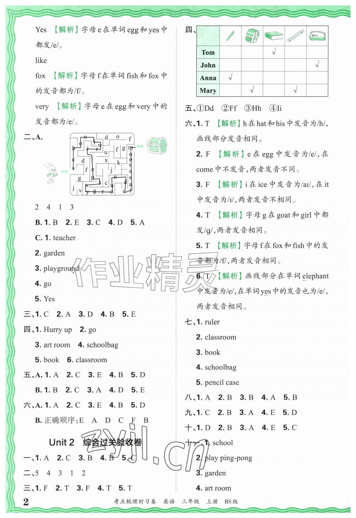 2026年王朝霞考点梳理时习卷三年级英语上册北师大版&nbsp;第2页