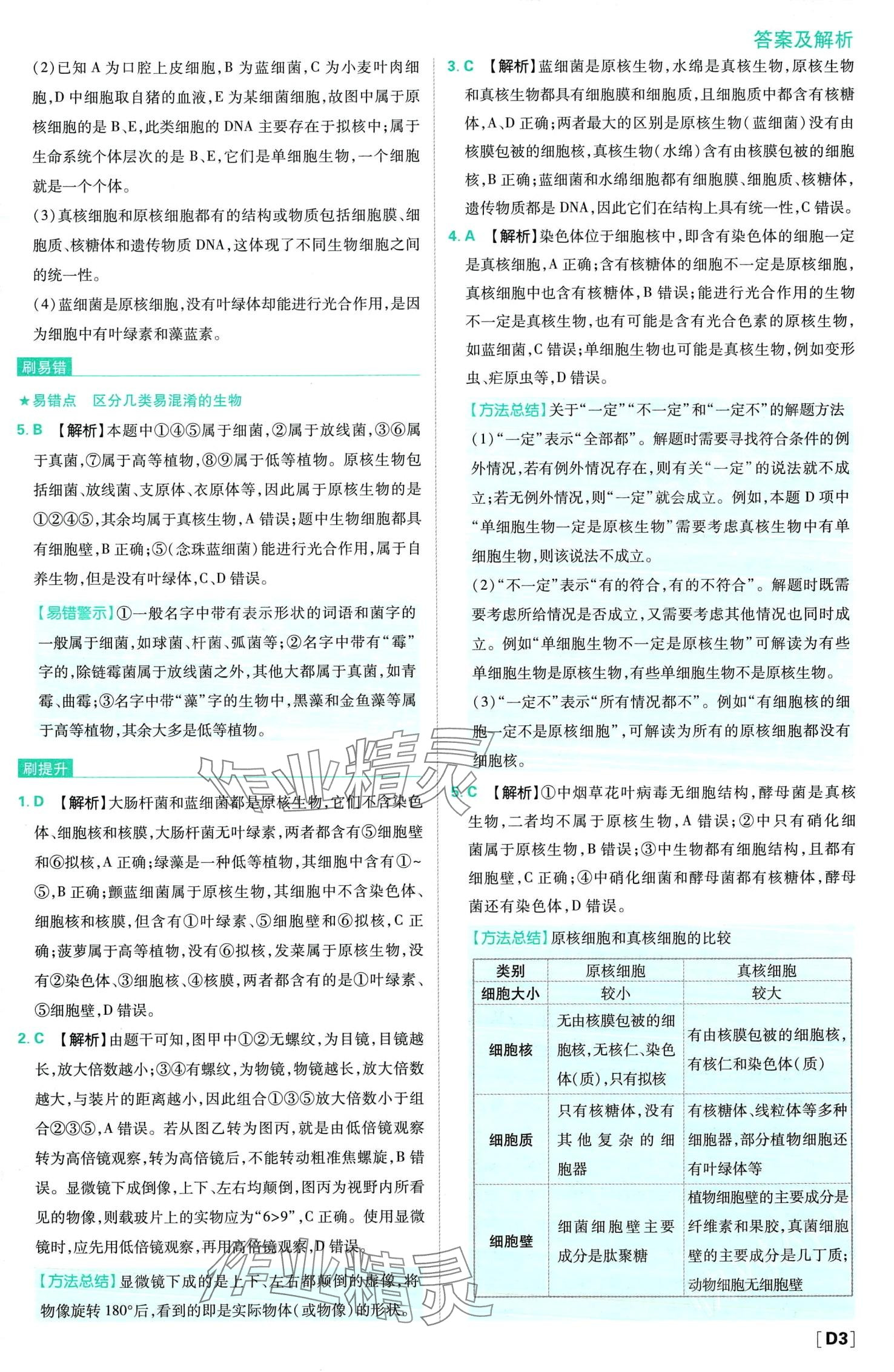 2024年高中必刷题（分子与细胞）高中生物必修1人教版 第7页