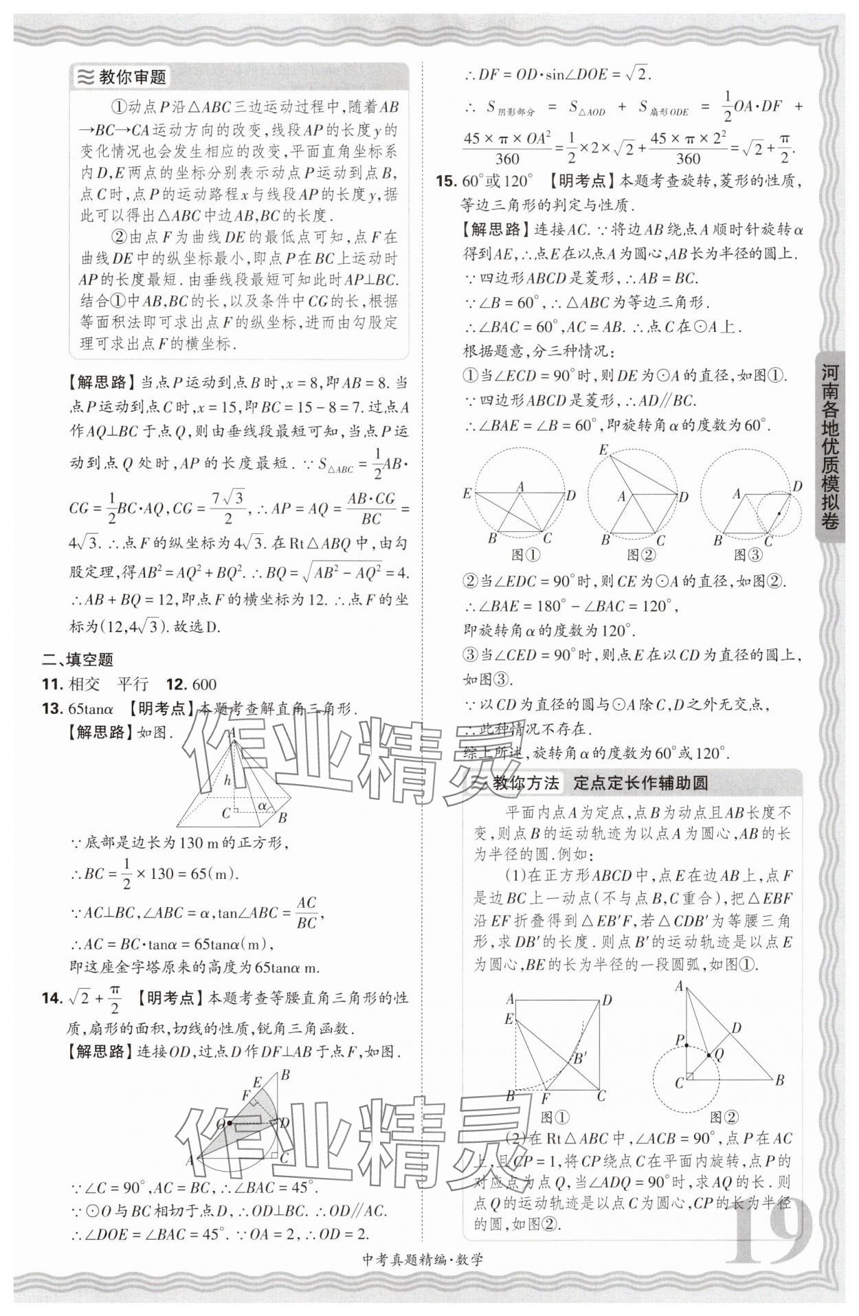 2025年王朝霞中考真題精編數(shù)學(xué)河南中考 參考答案第19頁(yè)