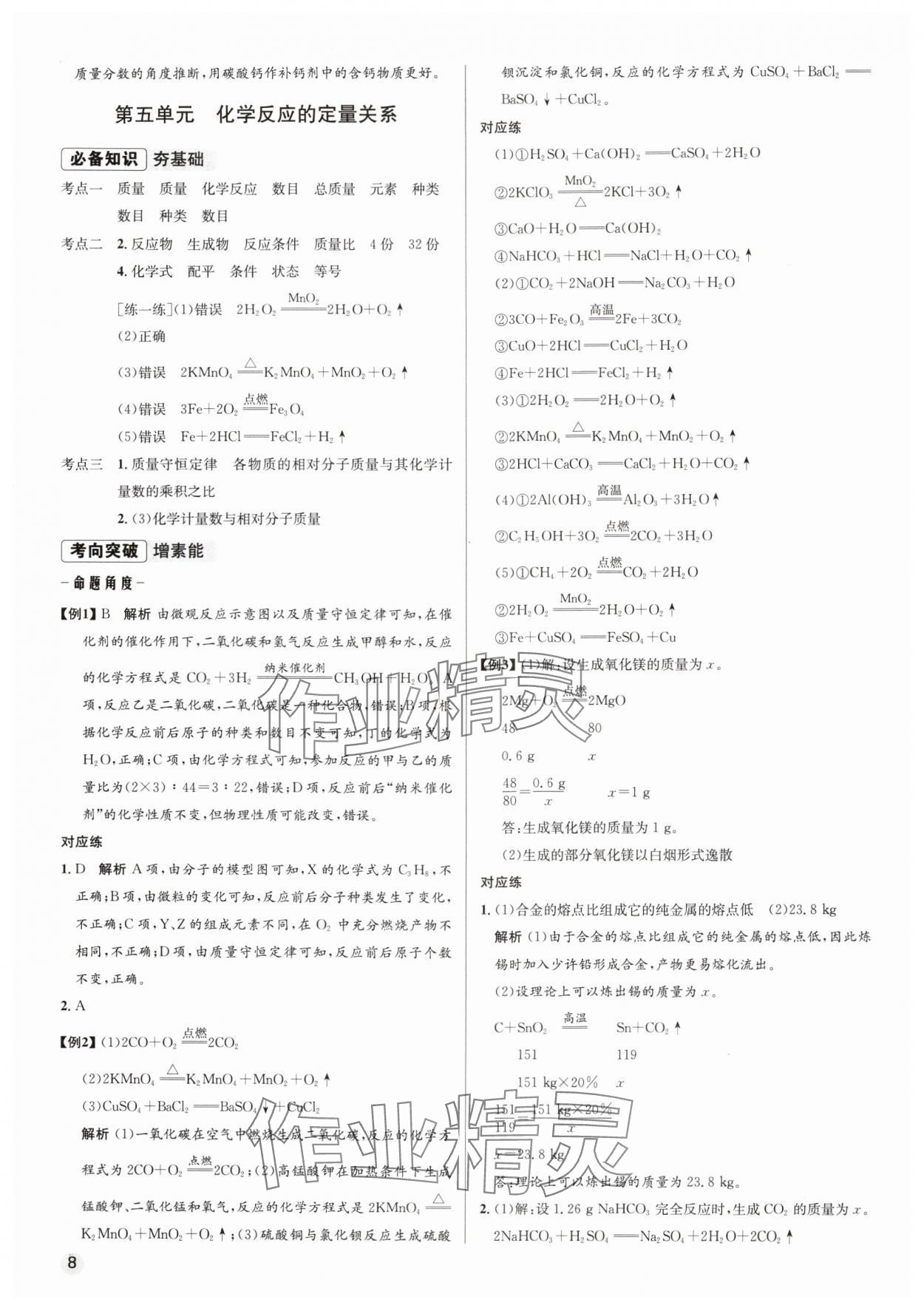 2025年初中畢業(yè)綜合練習(xí)冊(cè)化學(xué) 第8頁