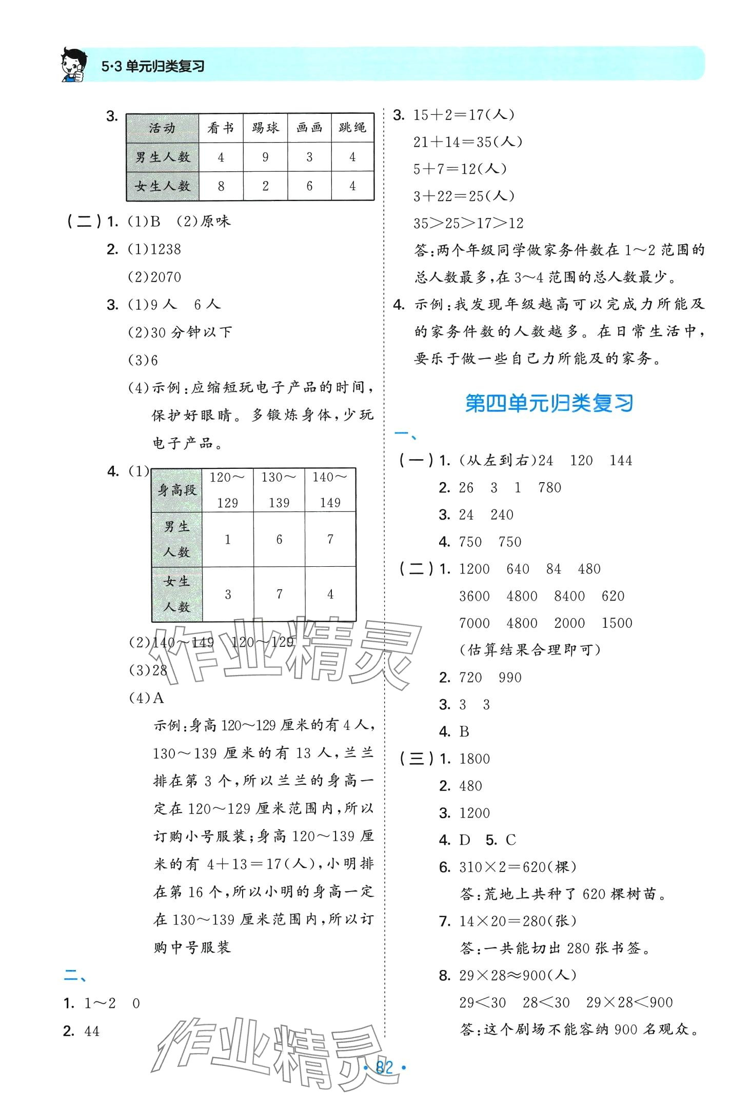 2024年53單元歸類復習三年級數(shù)學下冊人教版 第4頁