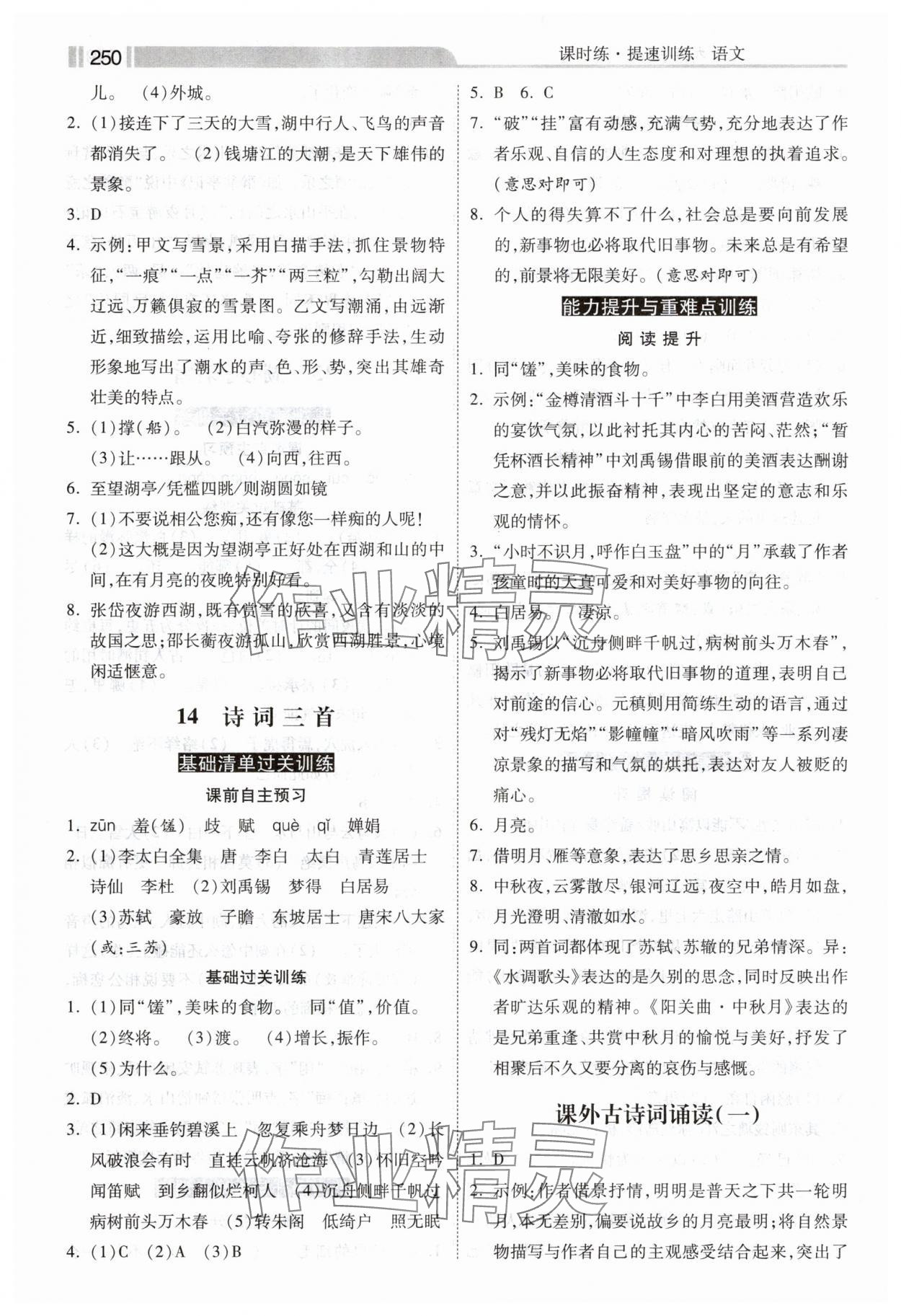 2024年課時(shí)練提速訓(xùn)練九年級(jí)語文全一冊(cè)人教版 第8頁