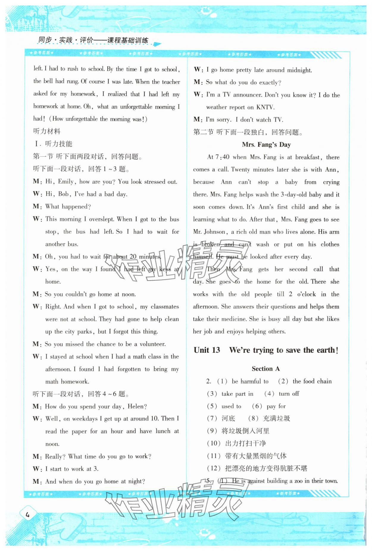 2025年同步实践评价课程基础训练湖南少年儿童出版社九年级英语下册人教版 第4页