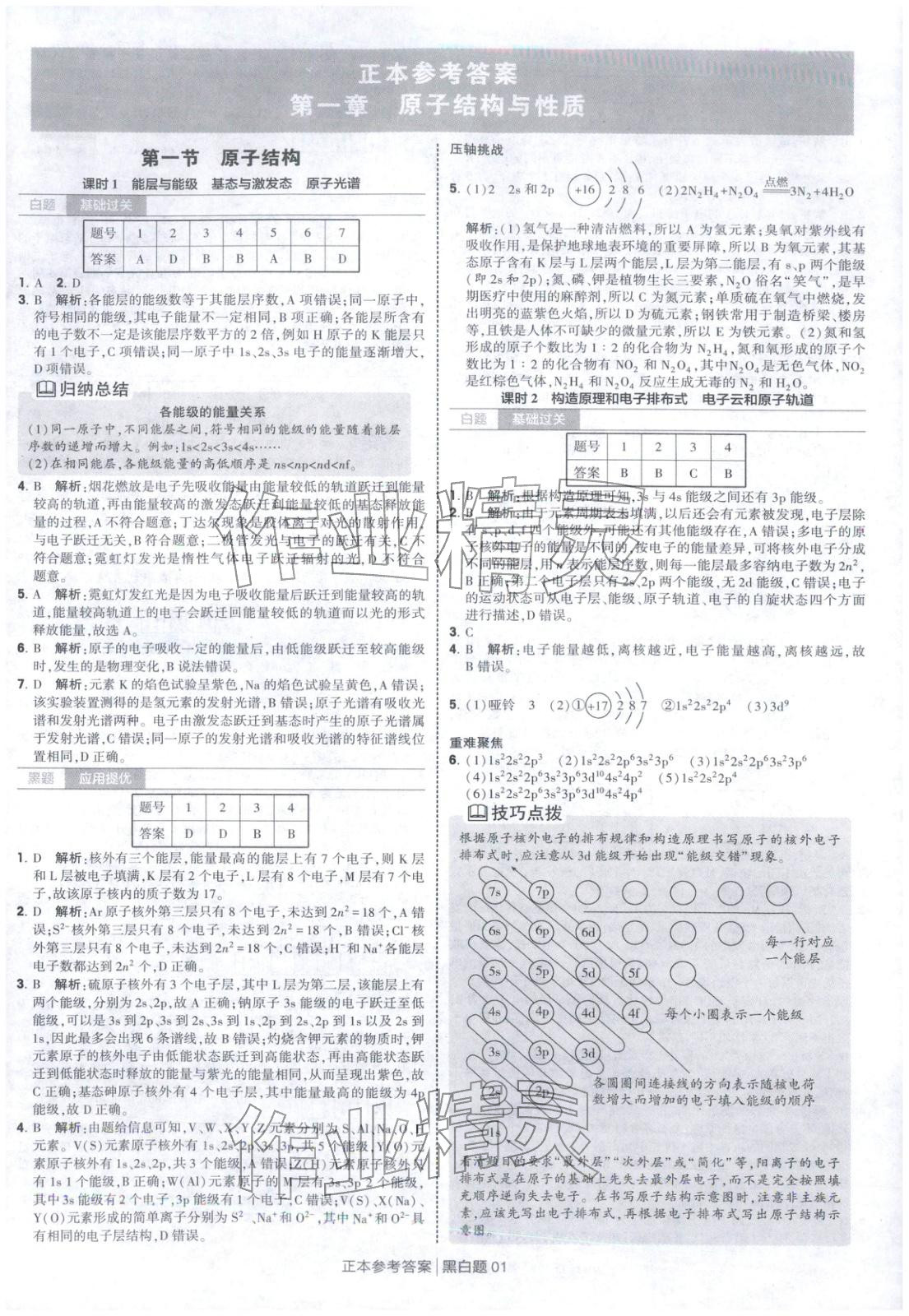 2026年经纶学典学霸黑白题高中化学选择性必修第二册人教版 第1页