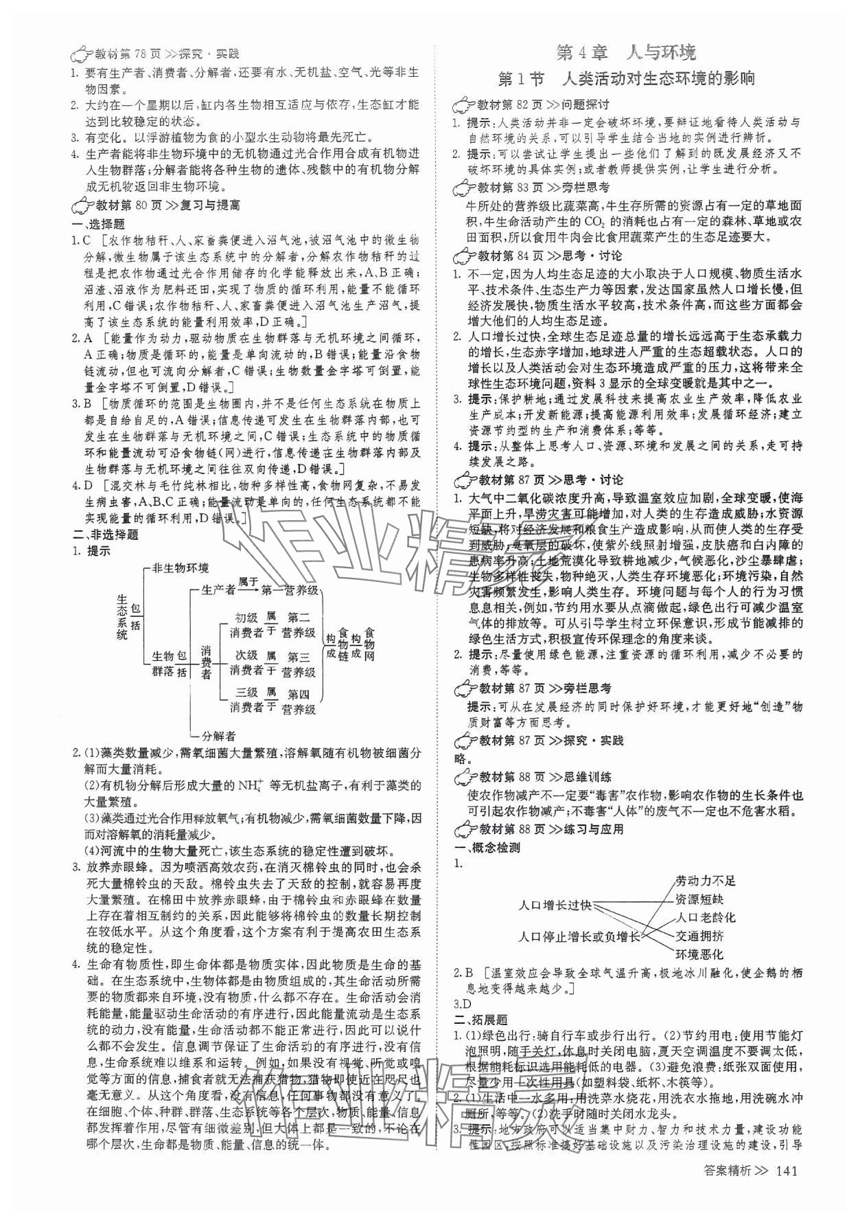 2025年創新設計高中生物選擇性必修2人教版 參考答案第8頁
