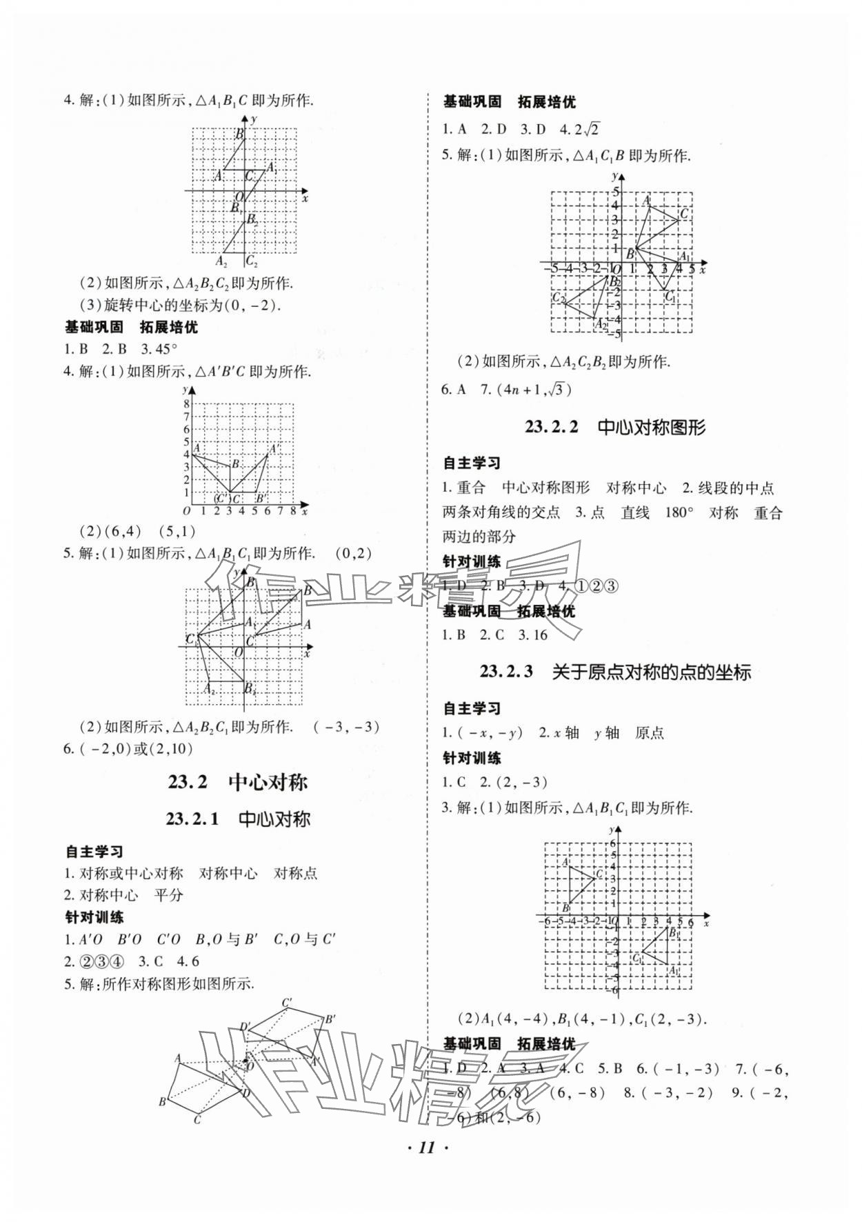 2024年本土攻略九年级数学全一册人教版 参考答案第11页