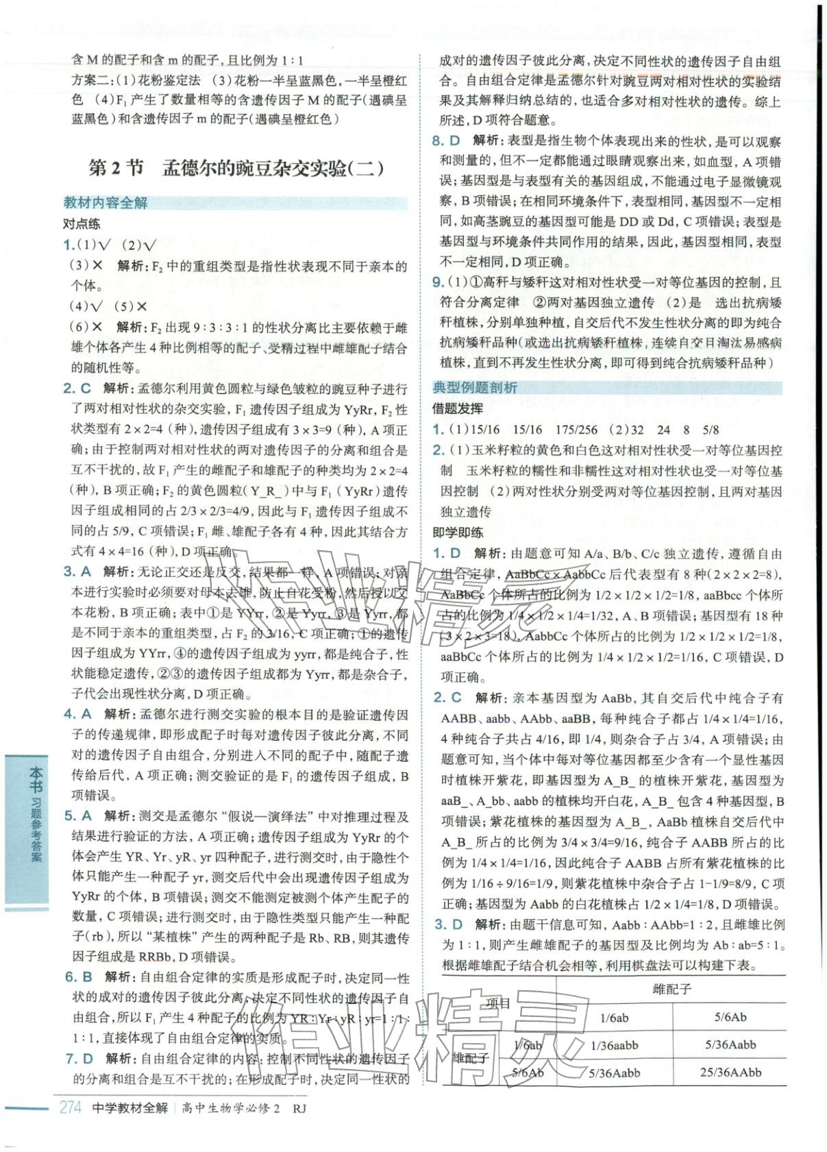 2025年教材全解高中生物必修第二册人教版 第4页