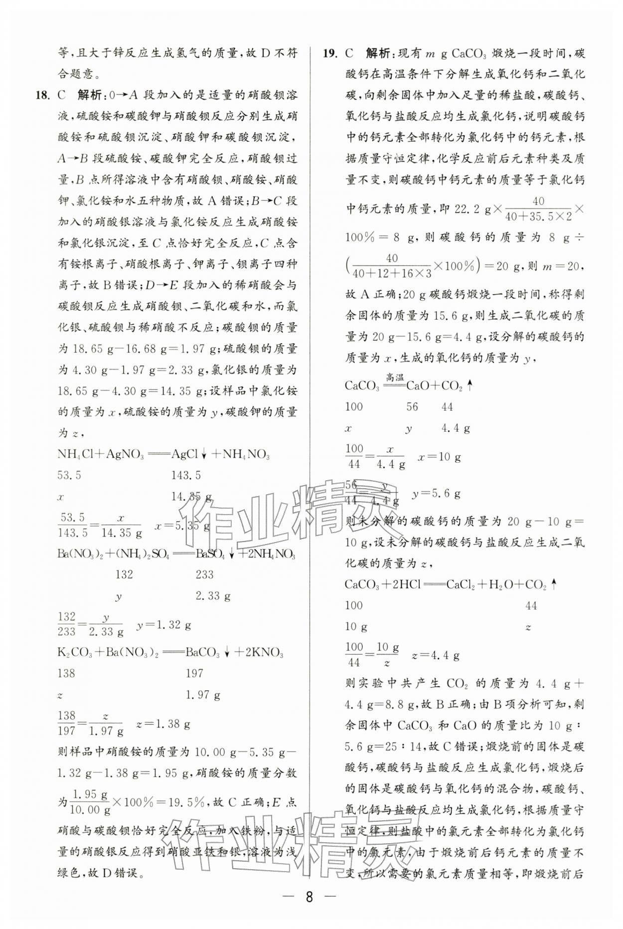 2026年亮点给力大试卷九年级化学下册沪教版&nbsp;第8页