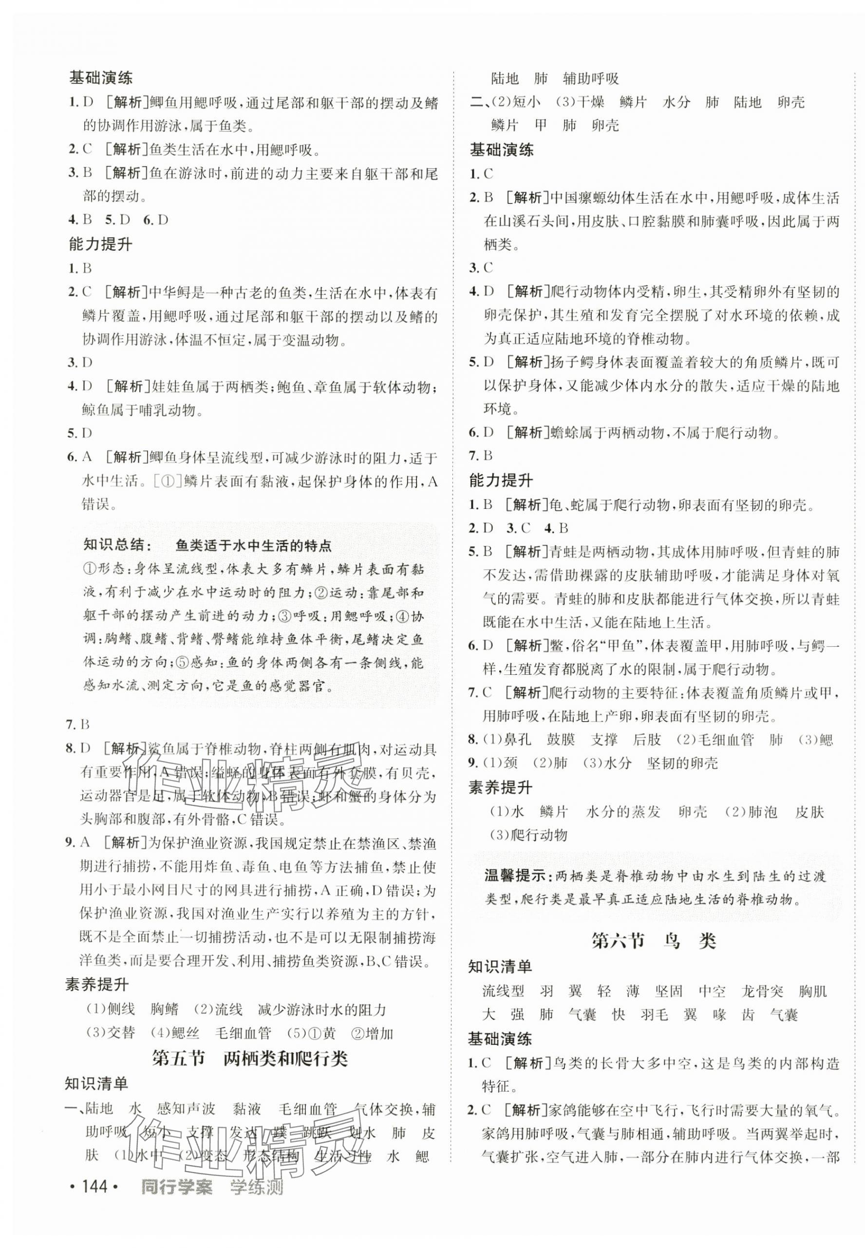 2025年同行學案學練測八年級生物下冊魯科版 第3頁