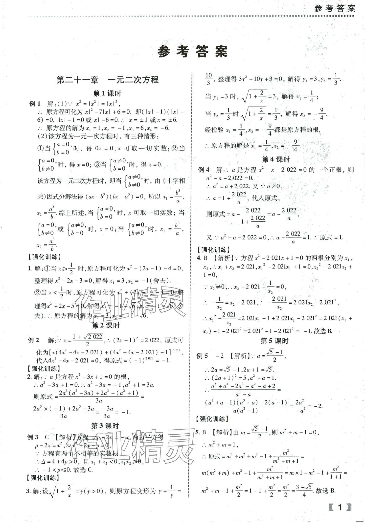 2024年尖子生课时培优九年级数学全一册人教版 第2页