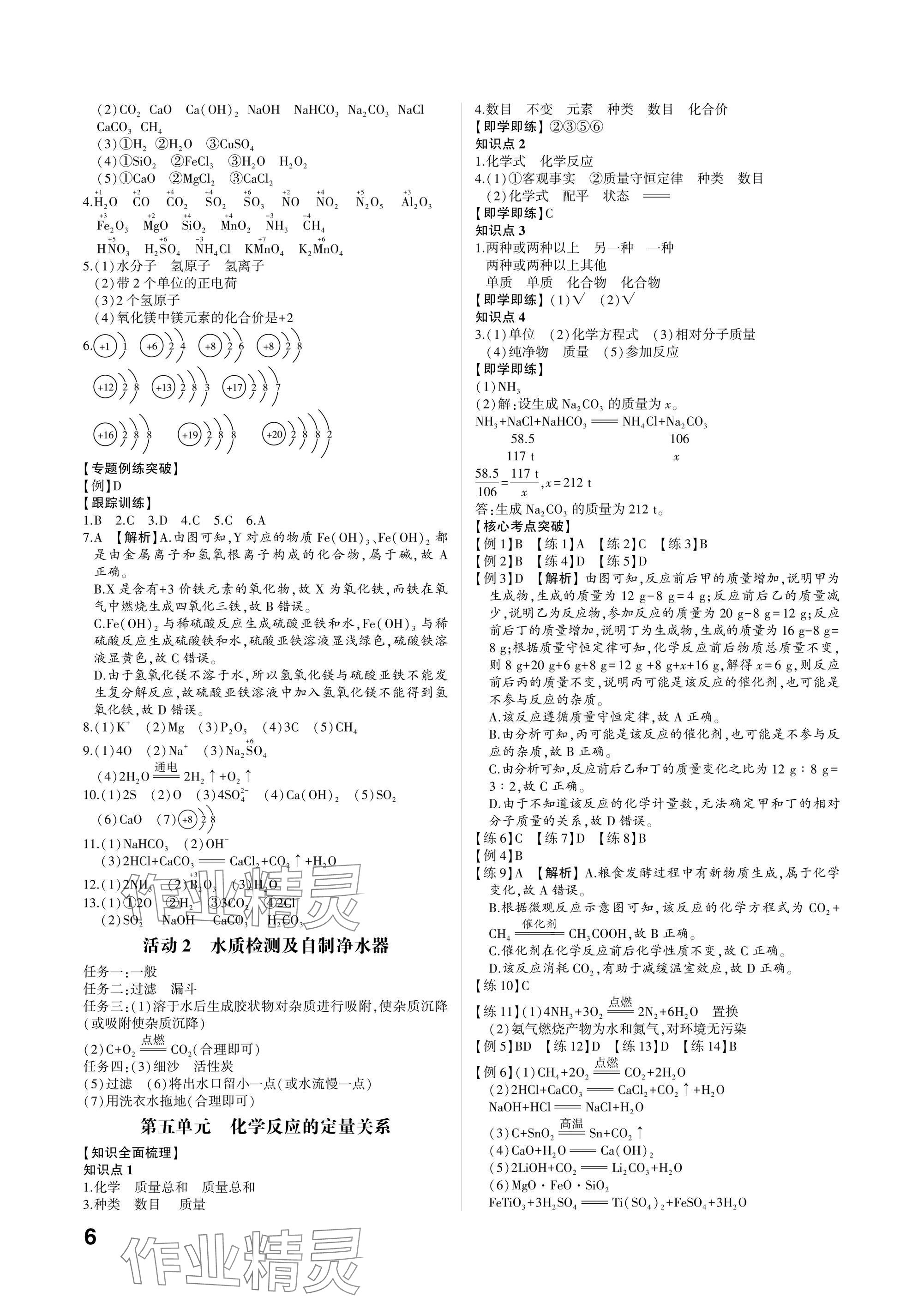 2025年中考备战化学山东专版 参考答案第5页