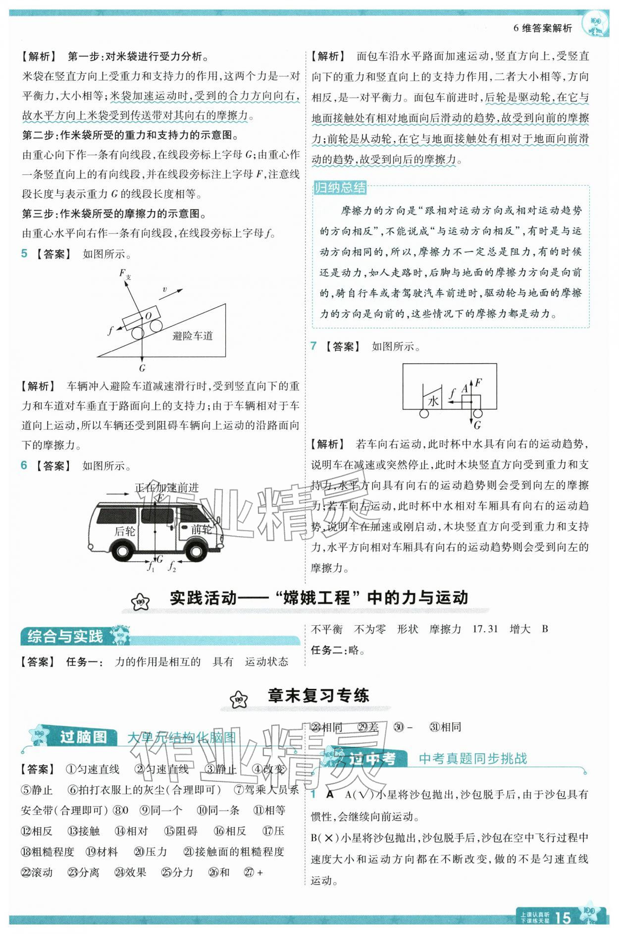 2026年一遍過八年級物理下冊人教版&nbsp;參考答案第15頁