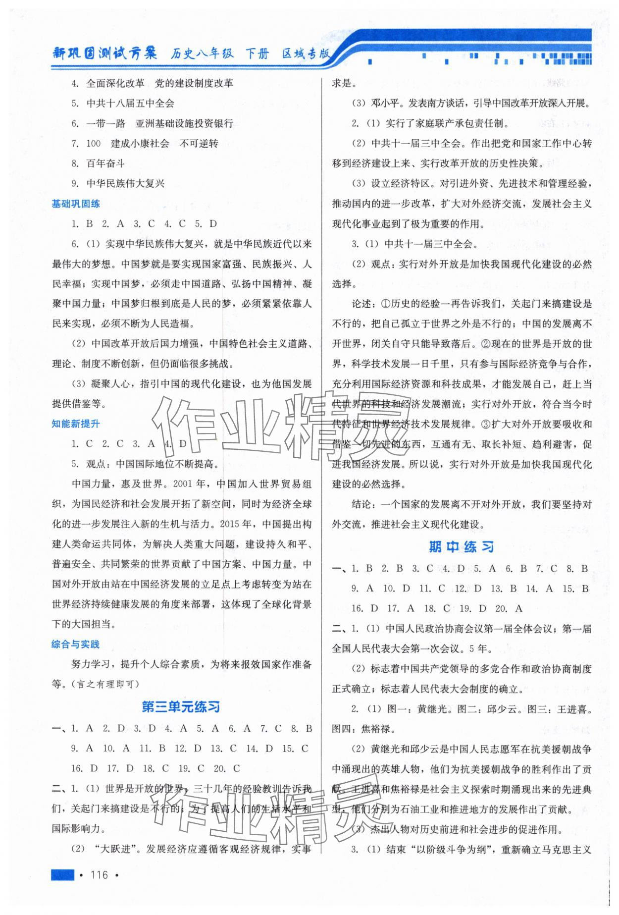 2025年新鞏固測試方案八年級歷史下冊人教版河北專版 第6頁