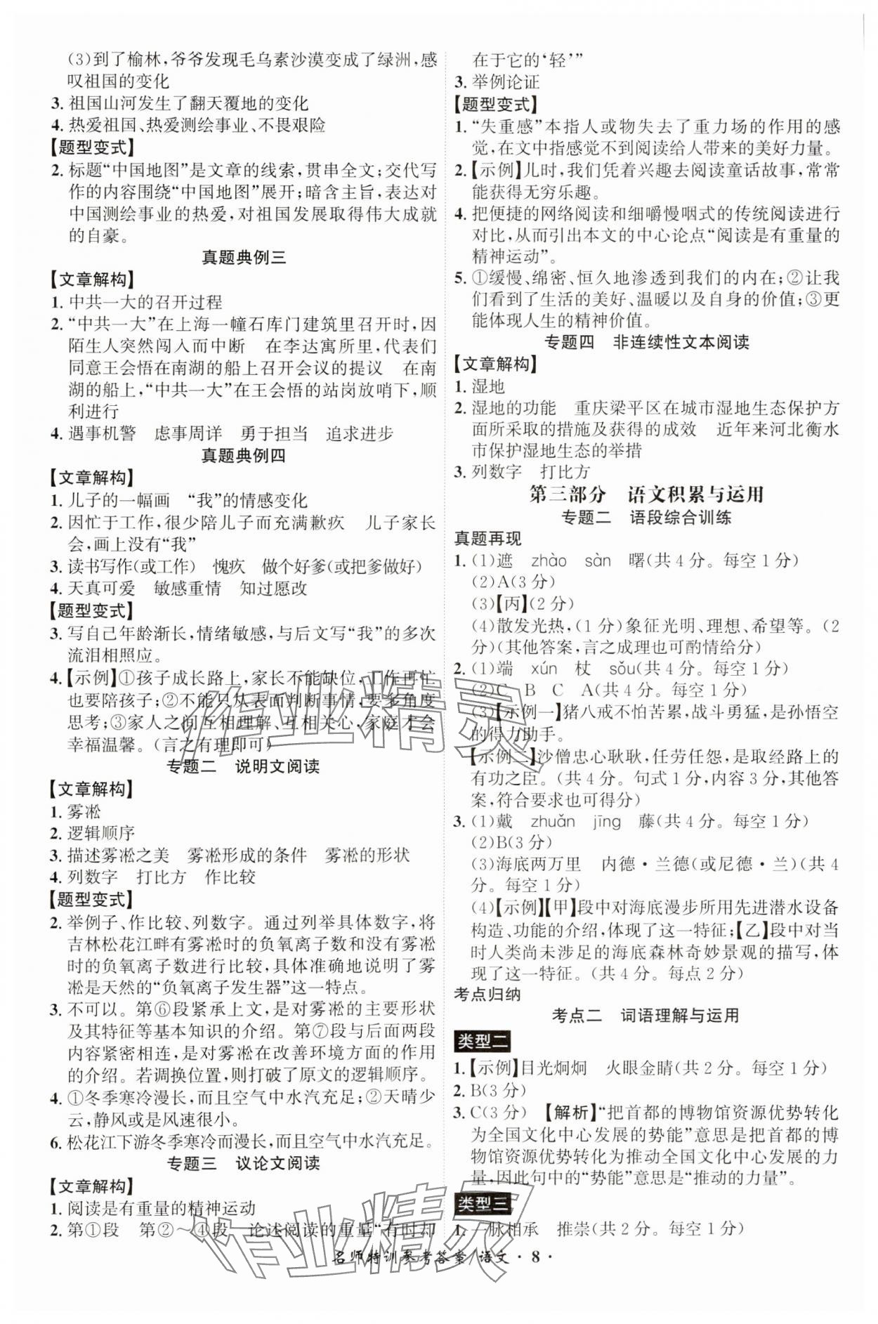 2025年名師特訓語文安徽專版 第8頁