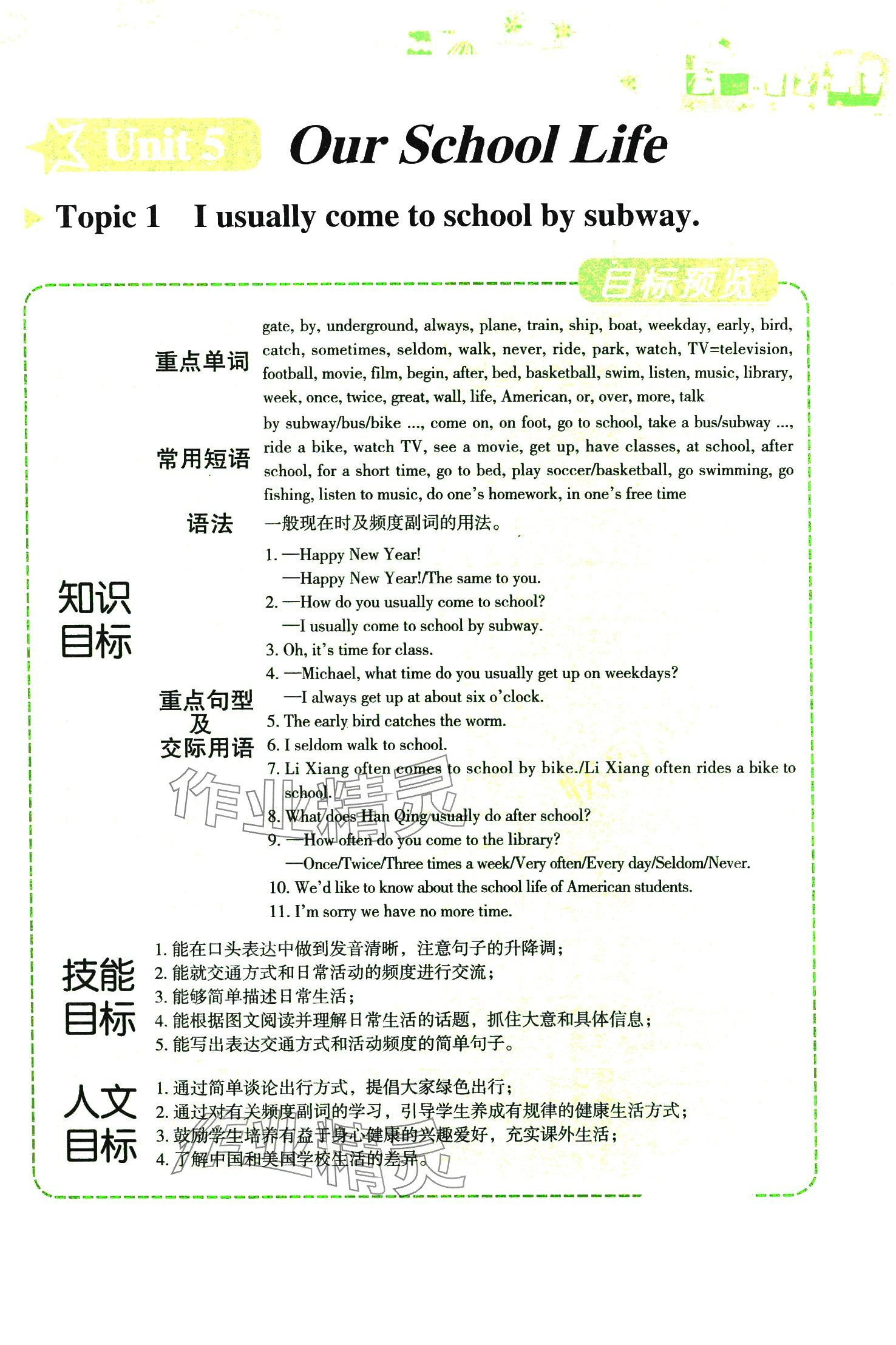 2024年教材課本七年級(jí)英語(yǔ)下冊(cè)仁愛(ài)版 第1頁(yè)