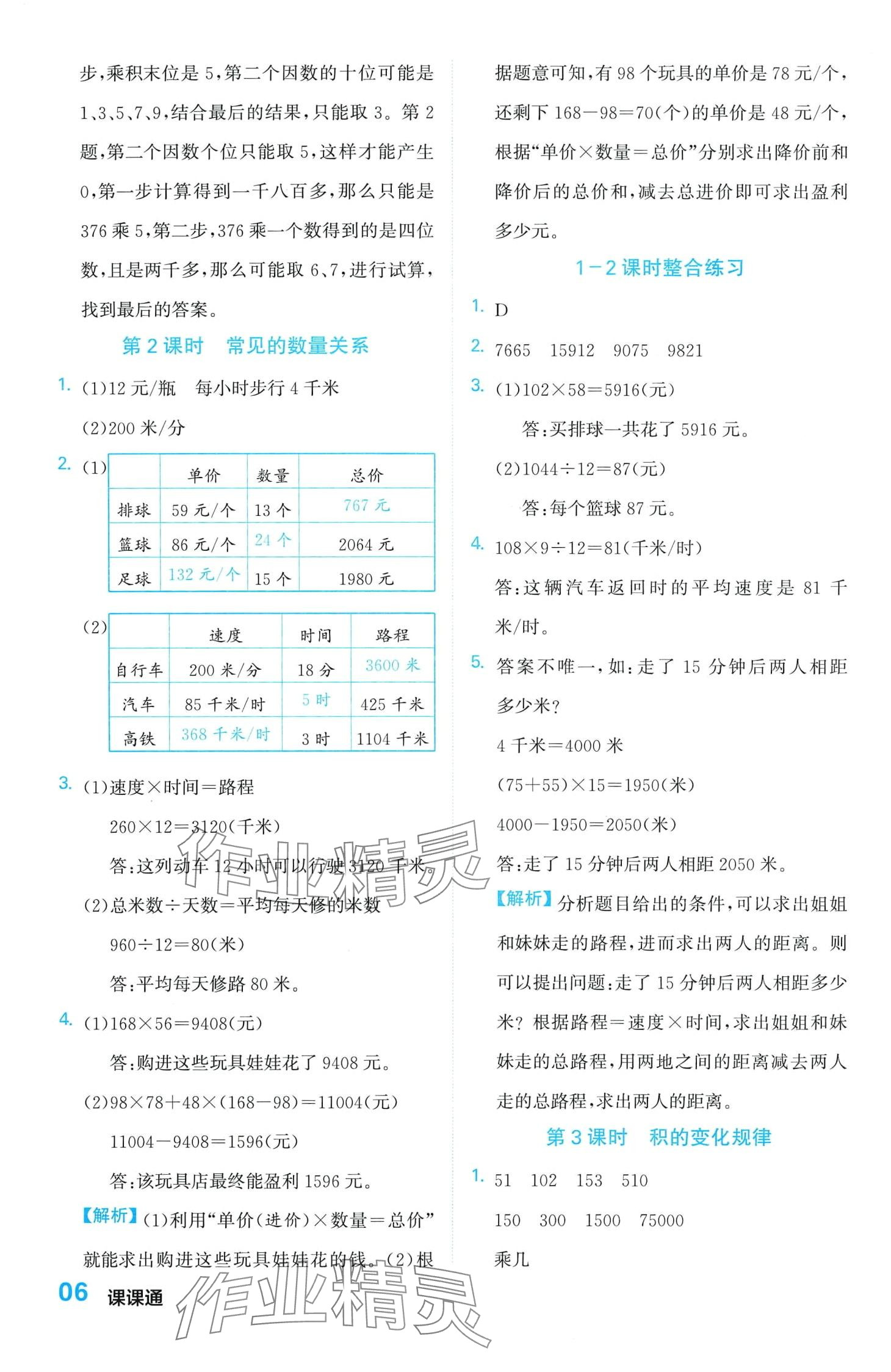 2024年課課通同步隨堂檢測(cè)四年級(jí)數(shù)學(xué)下冊(cè)蘇教版 第6頁