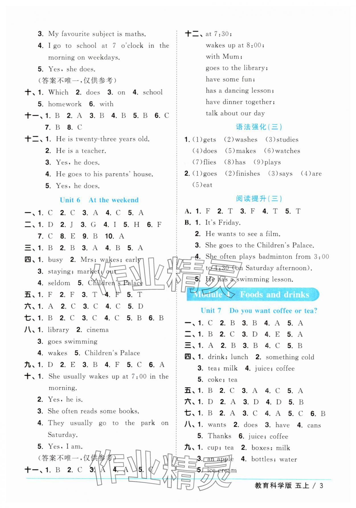 2025年陽光同學(xué)課時(shí)優(yōu)化作業(yè)五年級英語上冊教科版廣州專版 第3頁