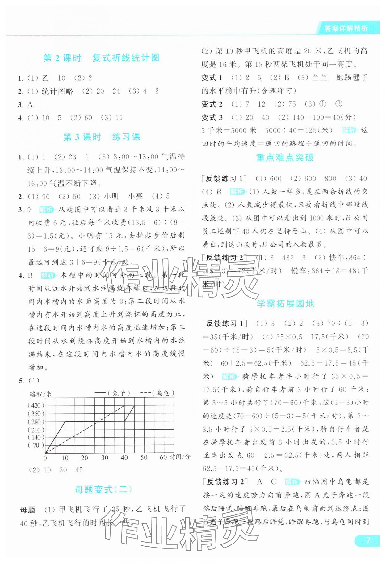 2024年亮点给力提优课时作业本五年级数学下册江苏版 参考答案第7页