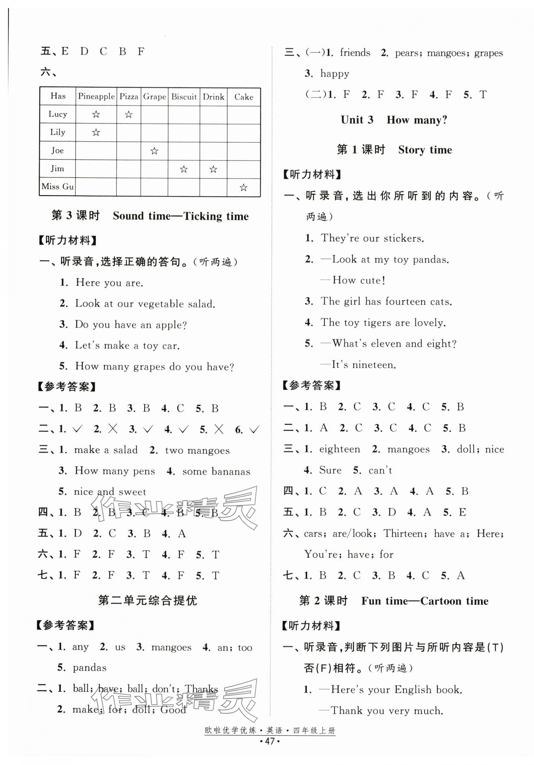 2024年歐啦優(yōu)學優(yōu)練四年級英語上冊譯林版 第3頁