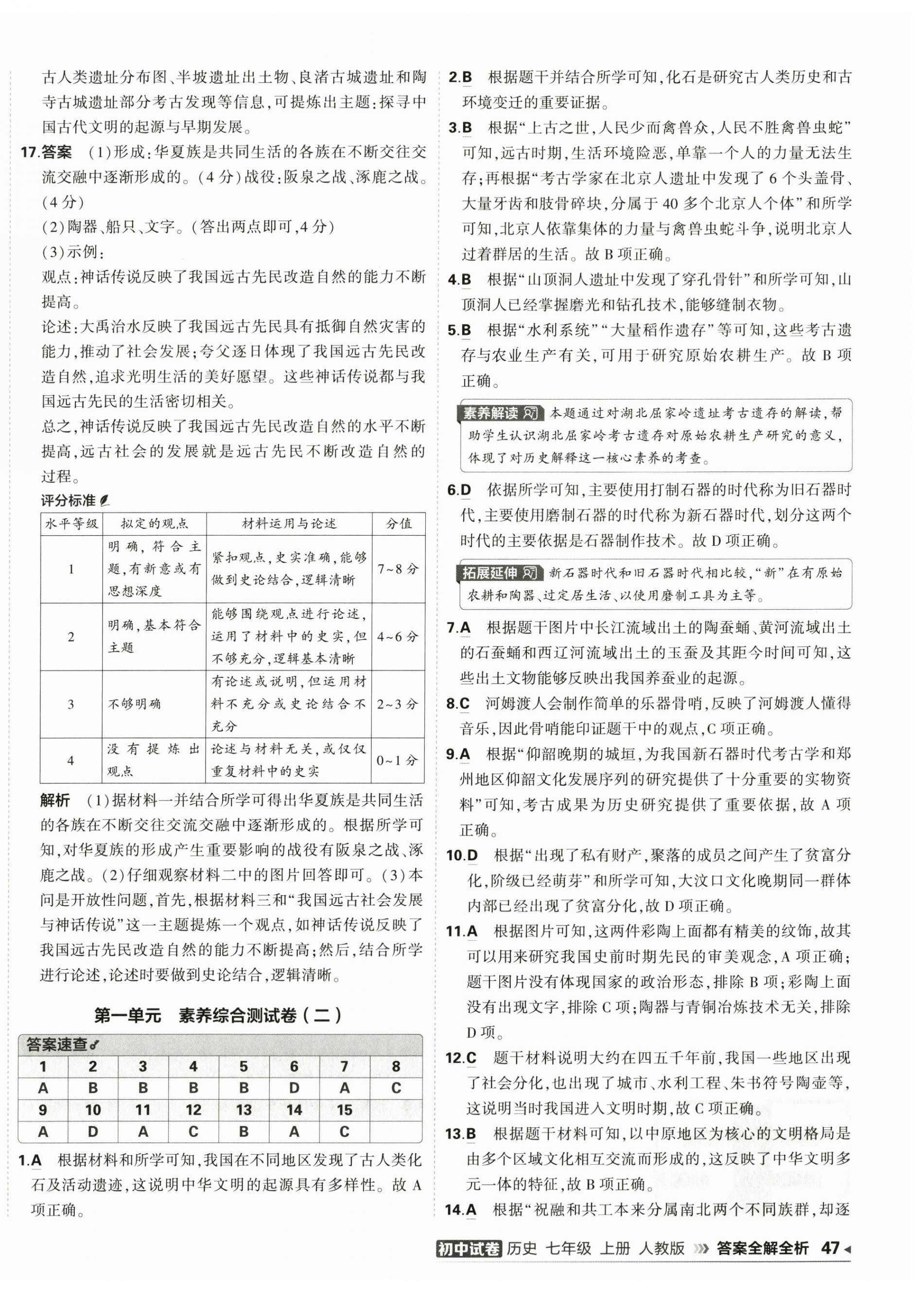 2025年5年中考3年模拟初中试卷七年级历史上册人教版 第2页