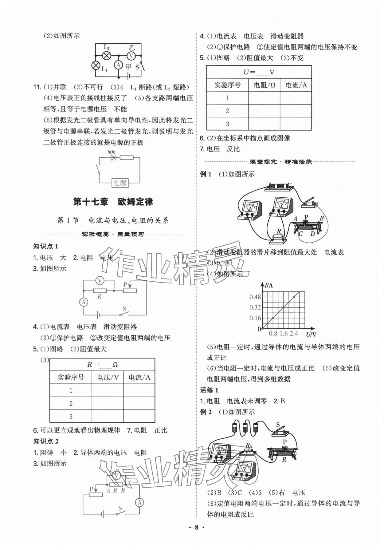 2025年精準(zhǔn)同步九年級物理全一冊人教版&nbsp;第8頁