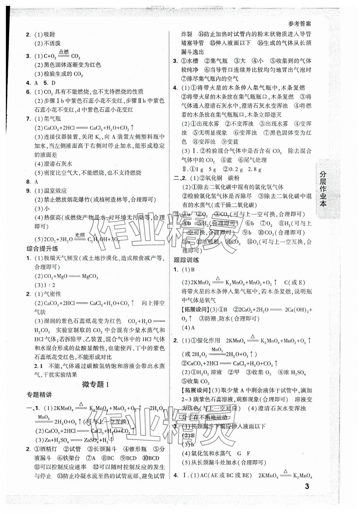 2025年萬唯中考試題研究化學(xué)貴州專版 參考答案第7頁