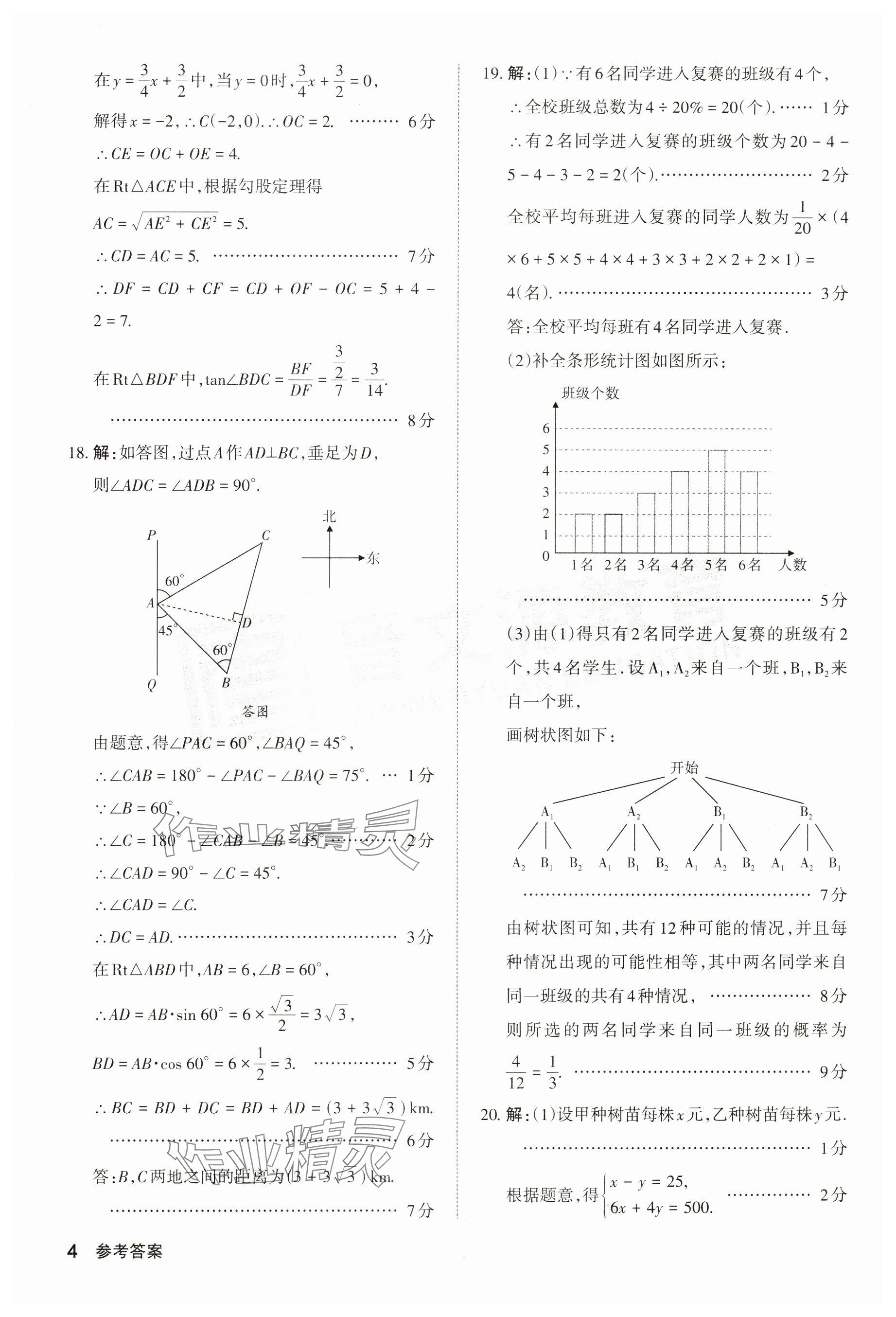 2024年晉文源中考模擬演練數(shù)學(xué)山西專版 參考答案第4頁