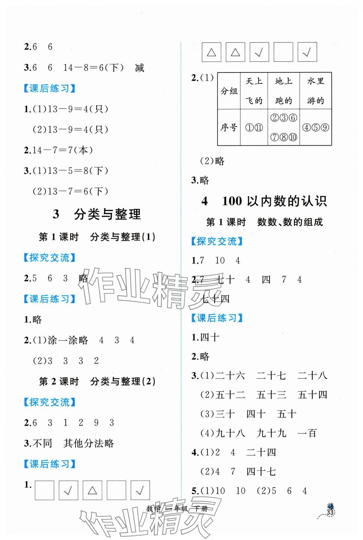 2024年课时练人民教育出版社一年级数学下册人教版 第3页