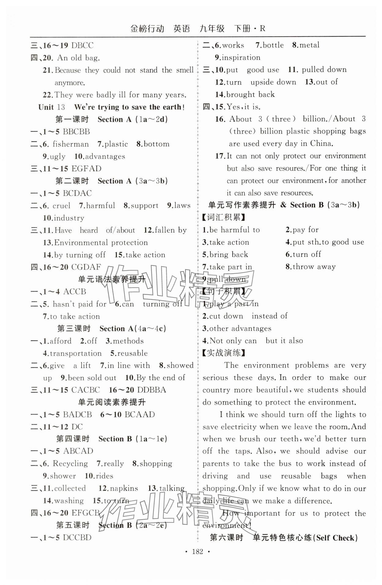 2025年金榜行動九年級英語下冊人教版 參考答案第3頁