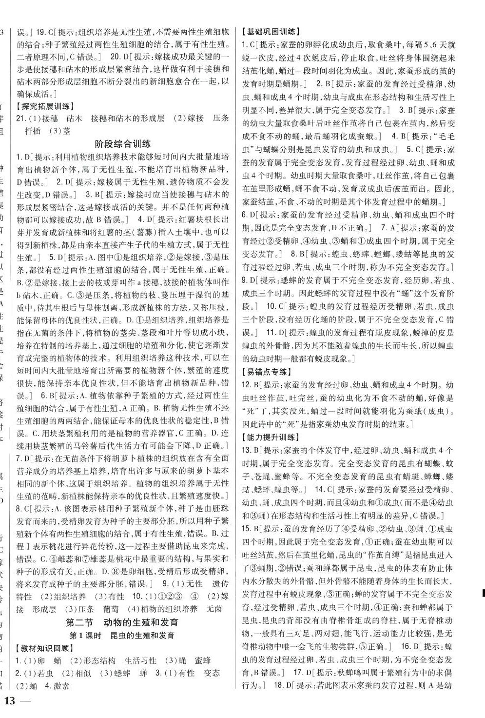 2024年全科王同步課時(shí)練習(xí)八年級(jí)生物下冊(cè)冀少版 第2頁