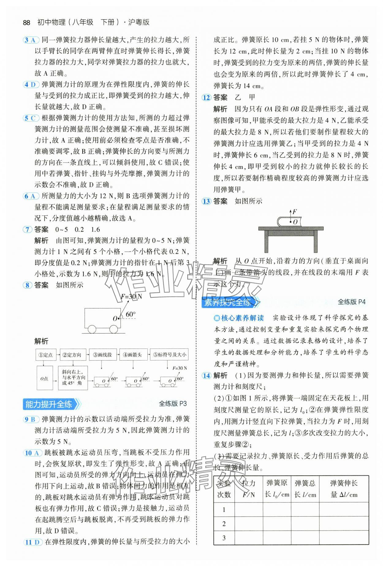 2025年5年中考3年模擬八年級物理下冊滬粵版 參考答案第2頁