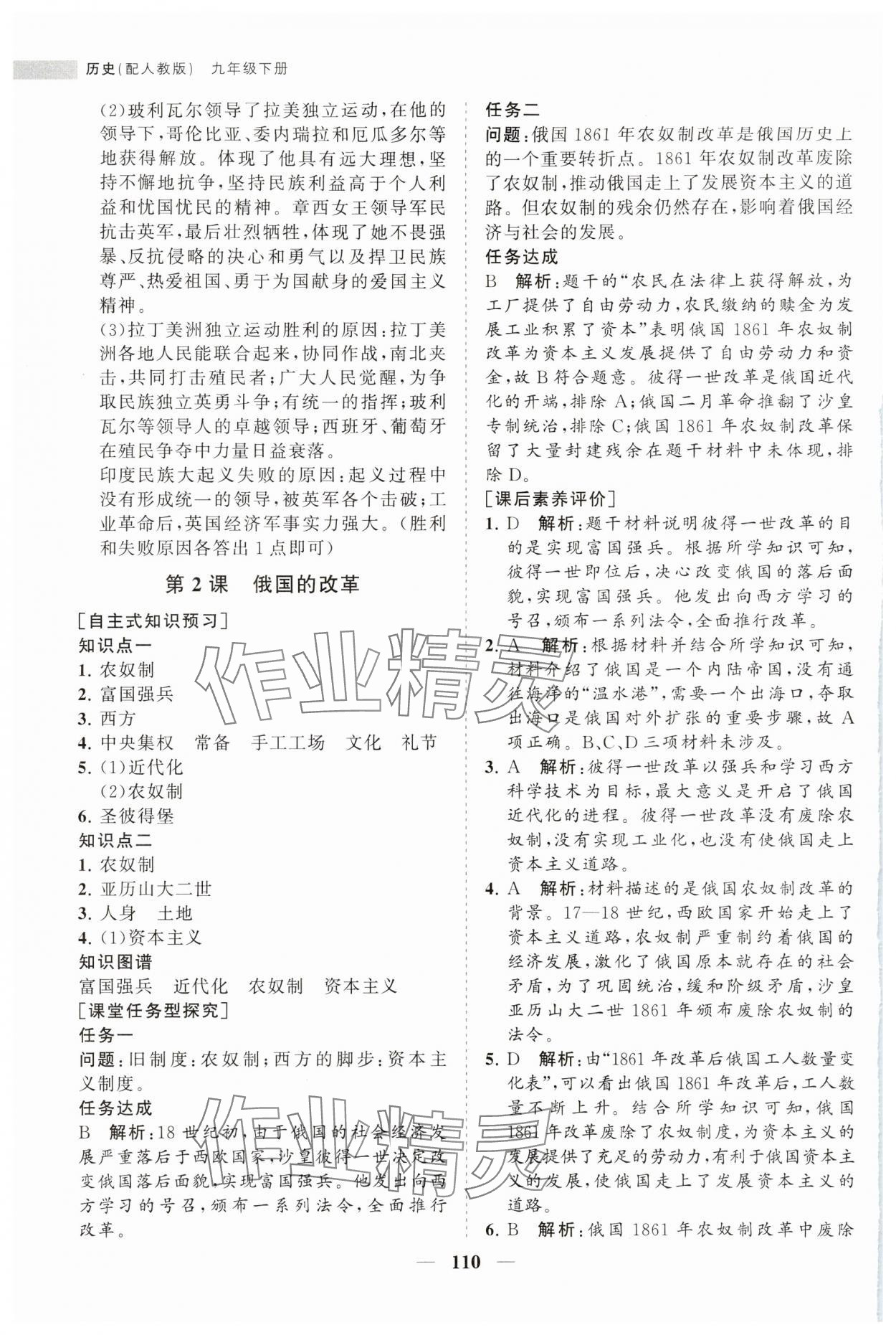 2024年新課程同步練習冊九年級歷史下冊人教版 第2頁