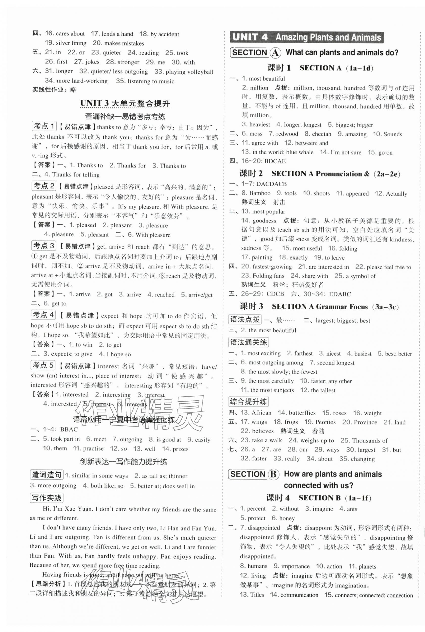 2025年點(diǎn)撥訓(xùn)練八年級英語上冊人教版寧夏專版 第4頁