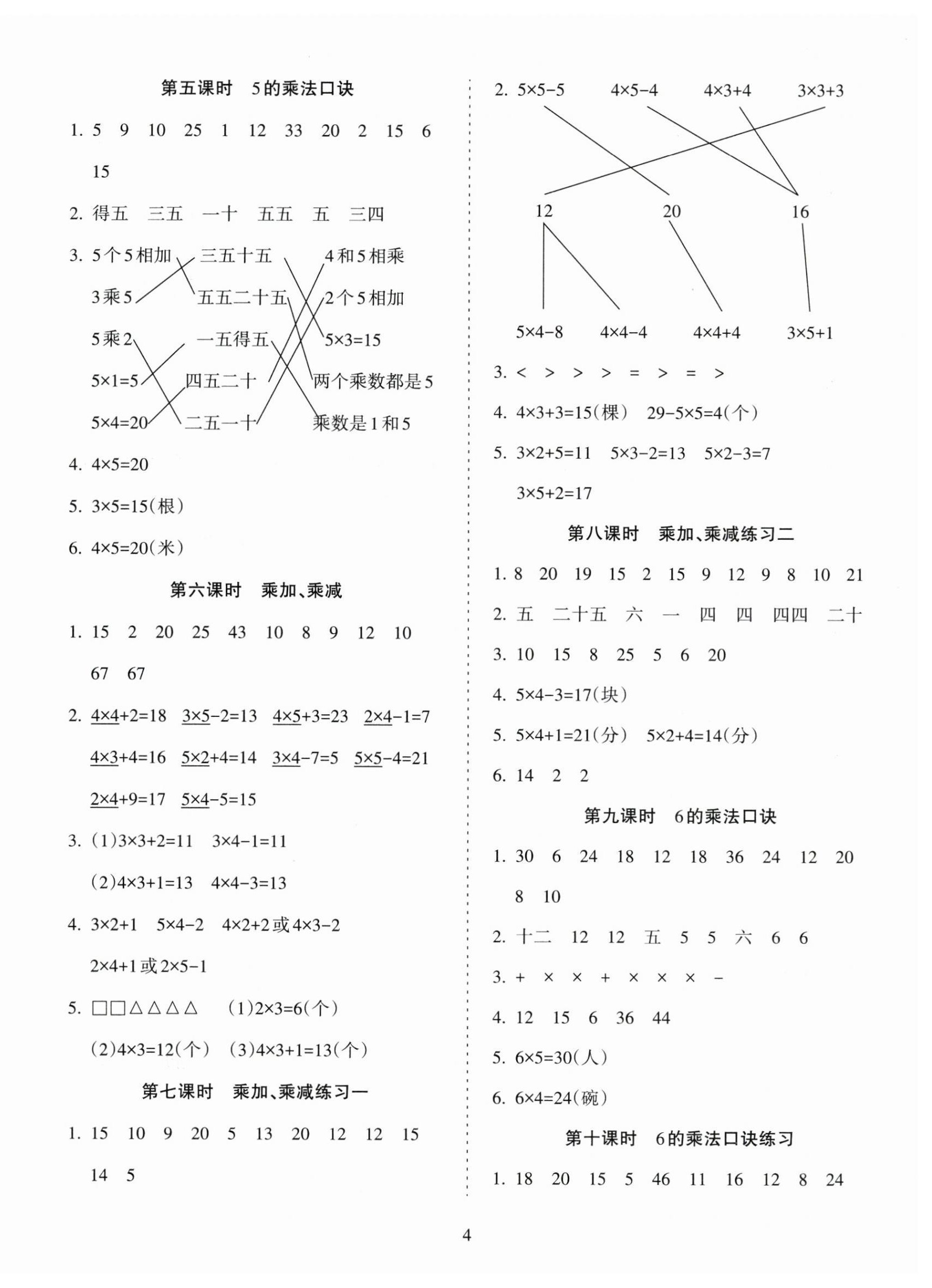 2024年金椰風(fēng)新課程同步練二年級(jí)數(shù)學(xué)上冊(cè)蘇教版 第4頁(yè)