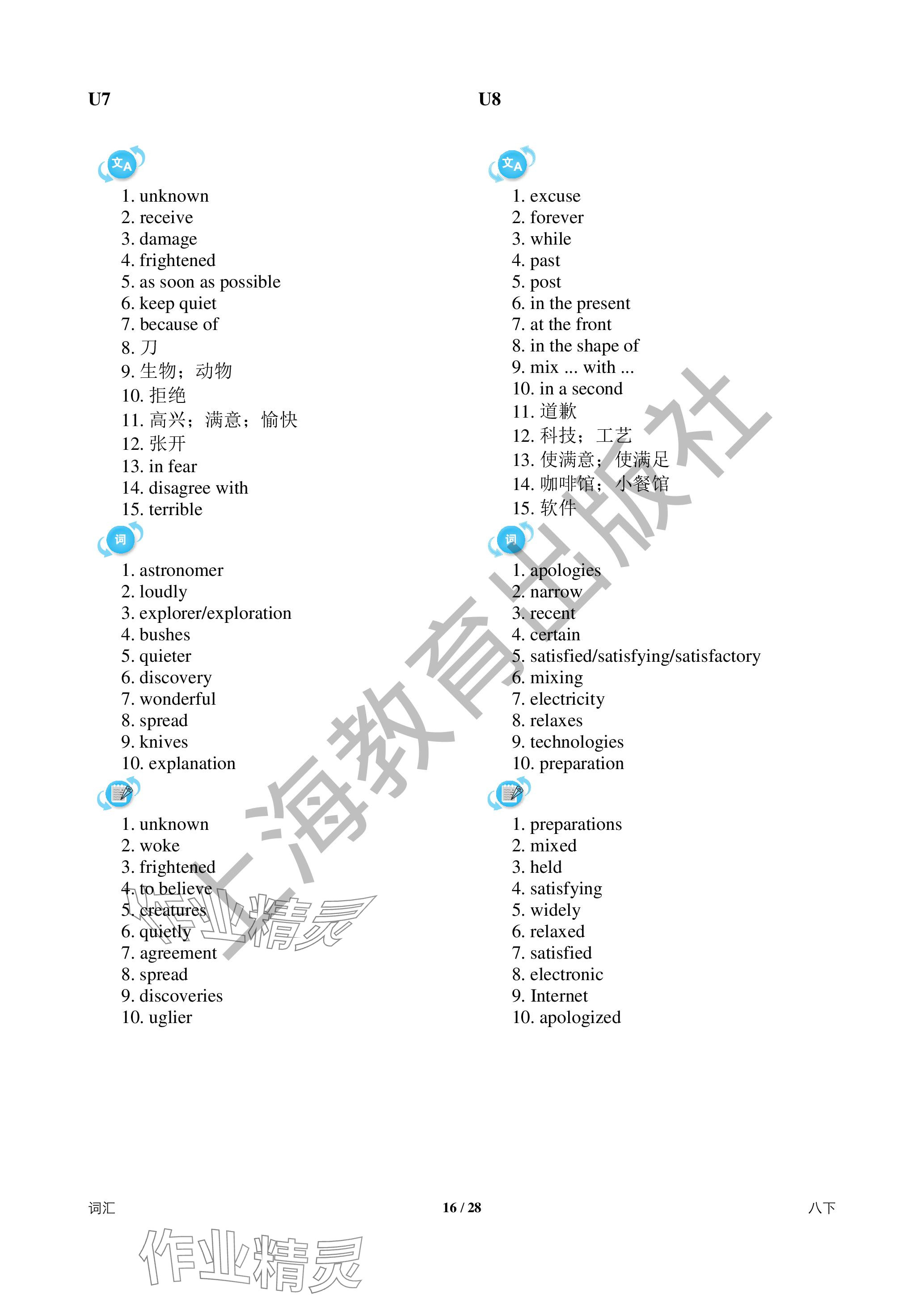 2024年中考英語(yǔ)總復(fù)習(xí)決勝100天深圳專(zhuān)版 參考答案第16頁(yè)