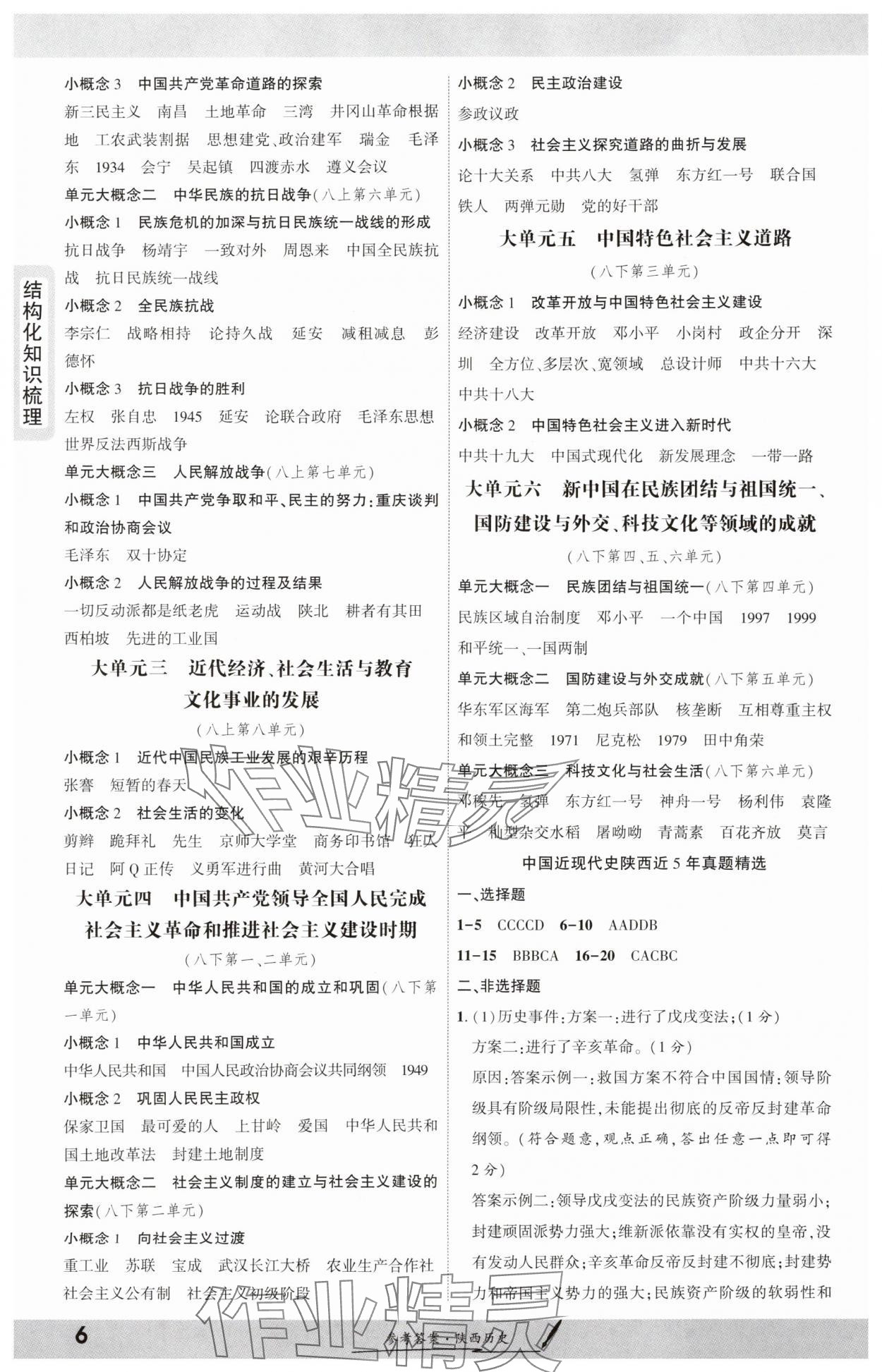2025年一戰(zhàn)成名新中考?xì)v史陜西專版&nbsp;參考答案第5頁(yè)