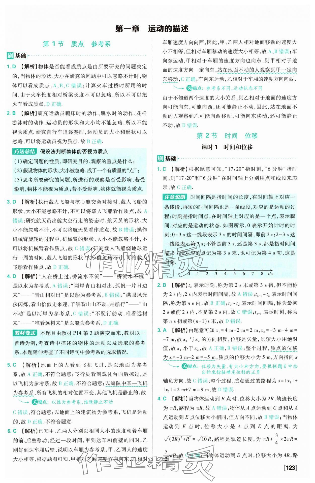 2025年高中必刷題高中物理必修第一冊人教版 參考答案第1頁