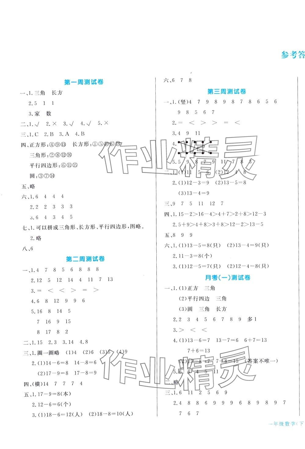 2024年天天向上周周測(cè)優(yōu)選卷100一年級(jí)數(shù)學(xué)下冊(cè)人教版 第1頁