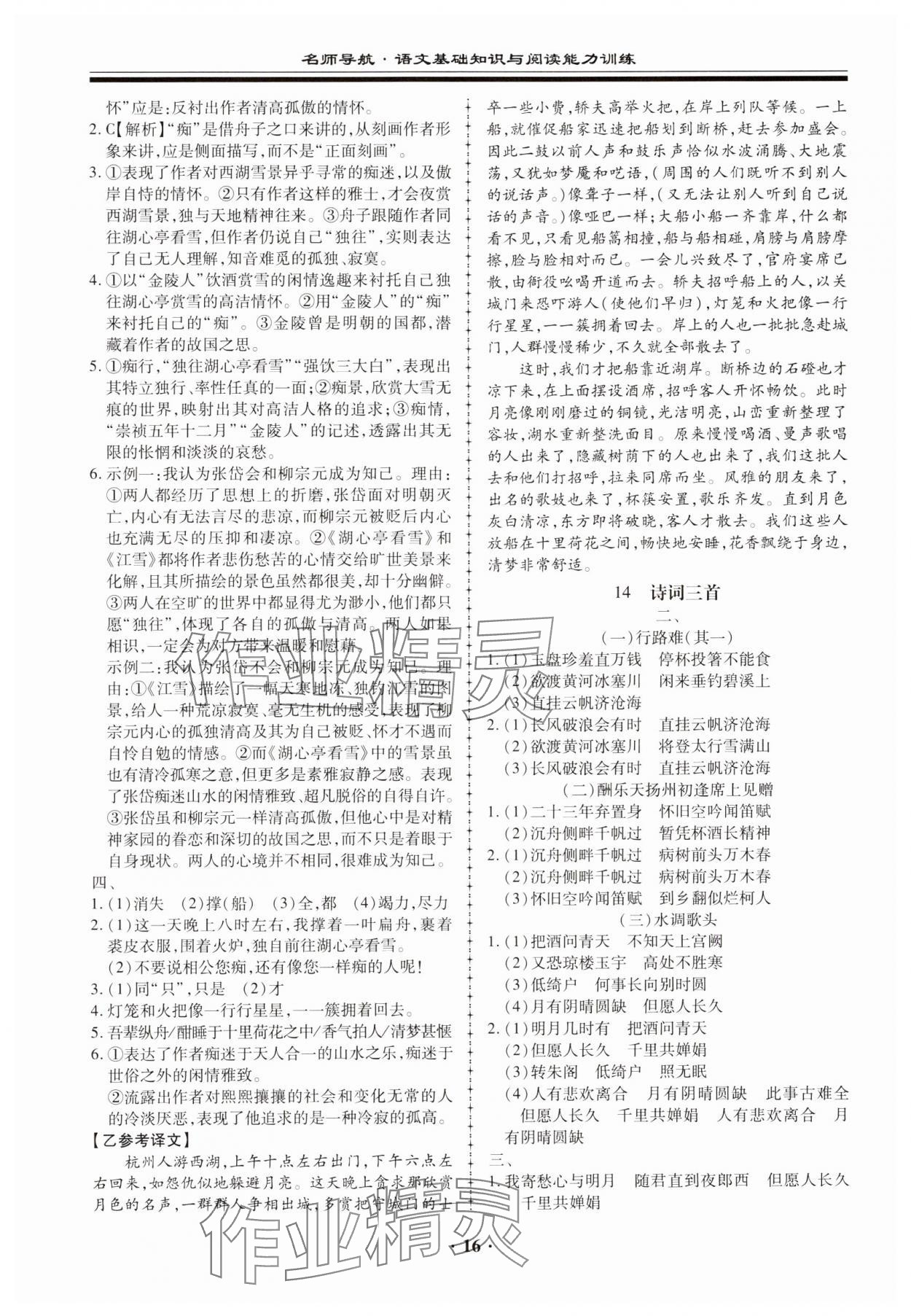 2023年名師導(dǎo)航語文基礎(chǔ)知識與閱讀能力訓(xùn)練 第16頁