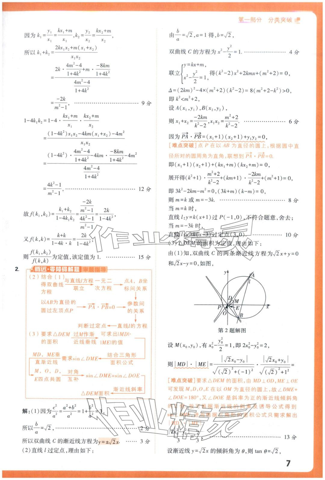2025年腾远高考圆锥曲线题函数与导数题数学 参考答案第7页