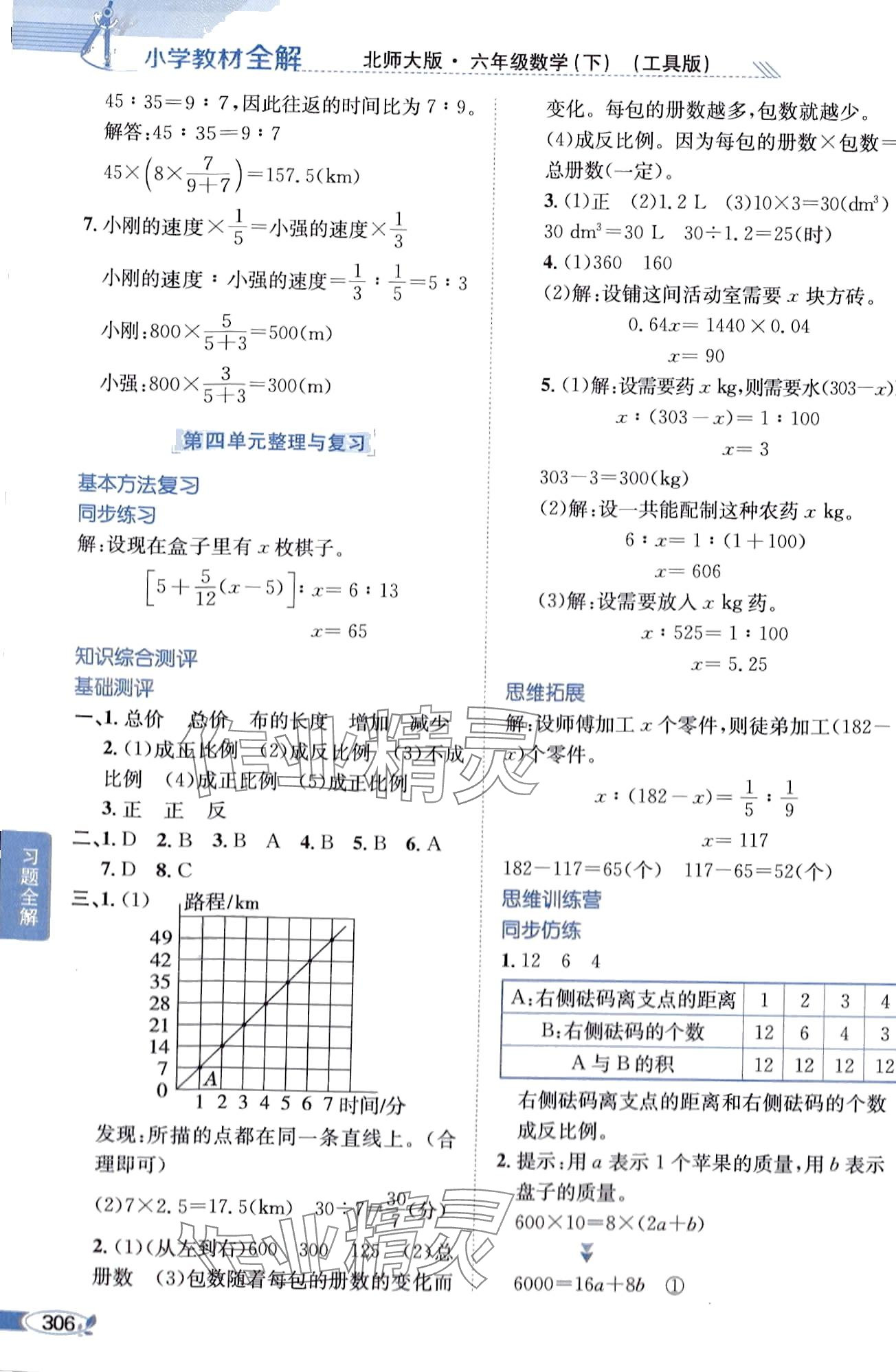 2024年教材全解六年級數(shù)學(xué)下冊北師大版 第10頁