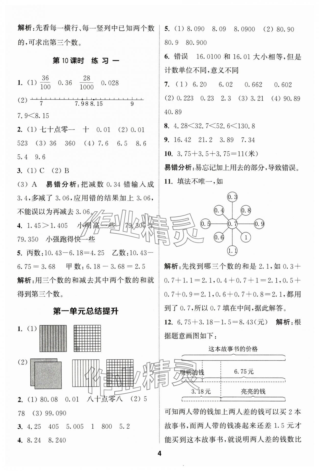 2024年通城学典课时作业本四年级数学下册北师大版 第4页